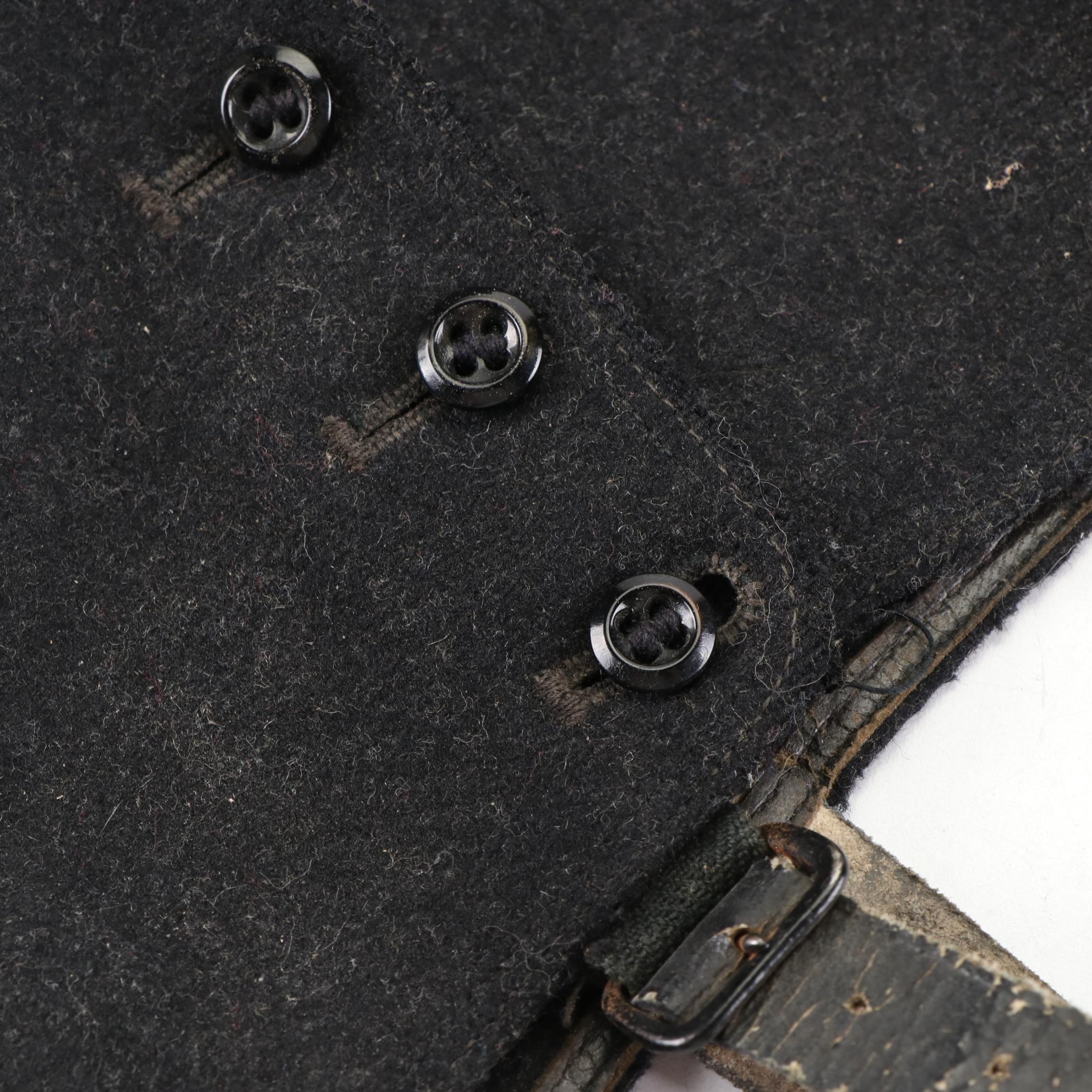 Black Wool and Leather Spats, Late 19th-Early 20th Century