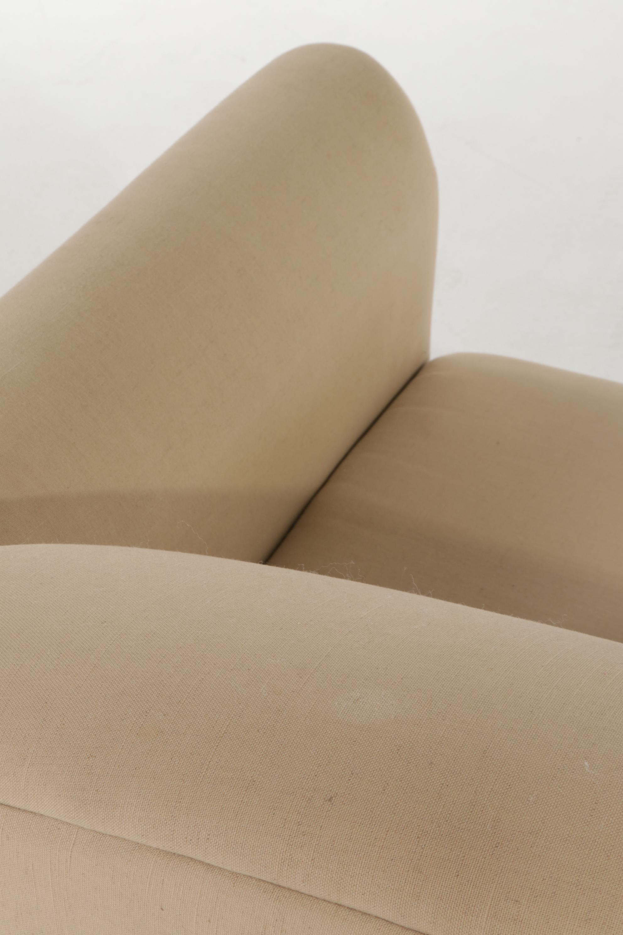 Linen-Upholstered Two-Seat Sleeper Sofa