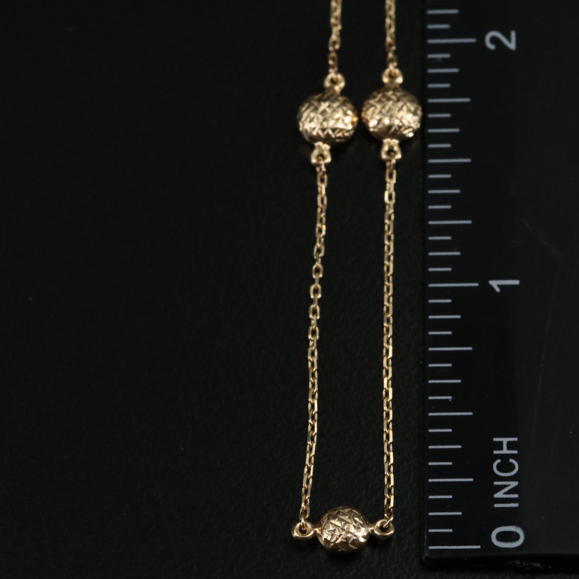 14K Stationary Beads Necklace