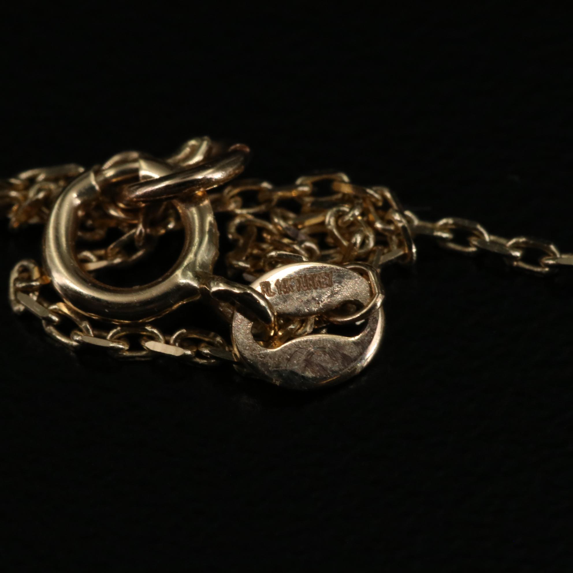 14K Stationary Beads Necklace