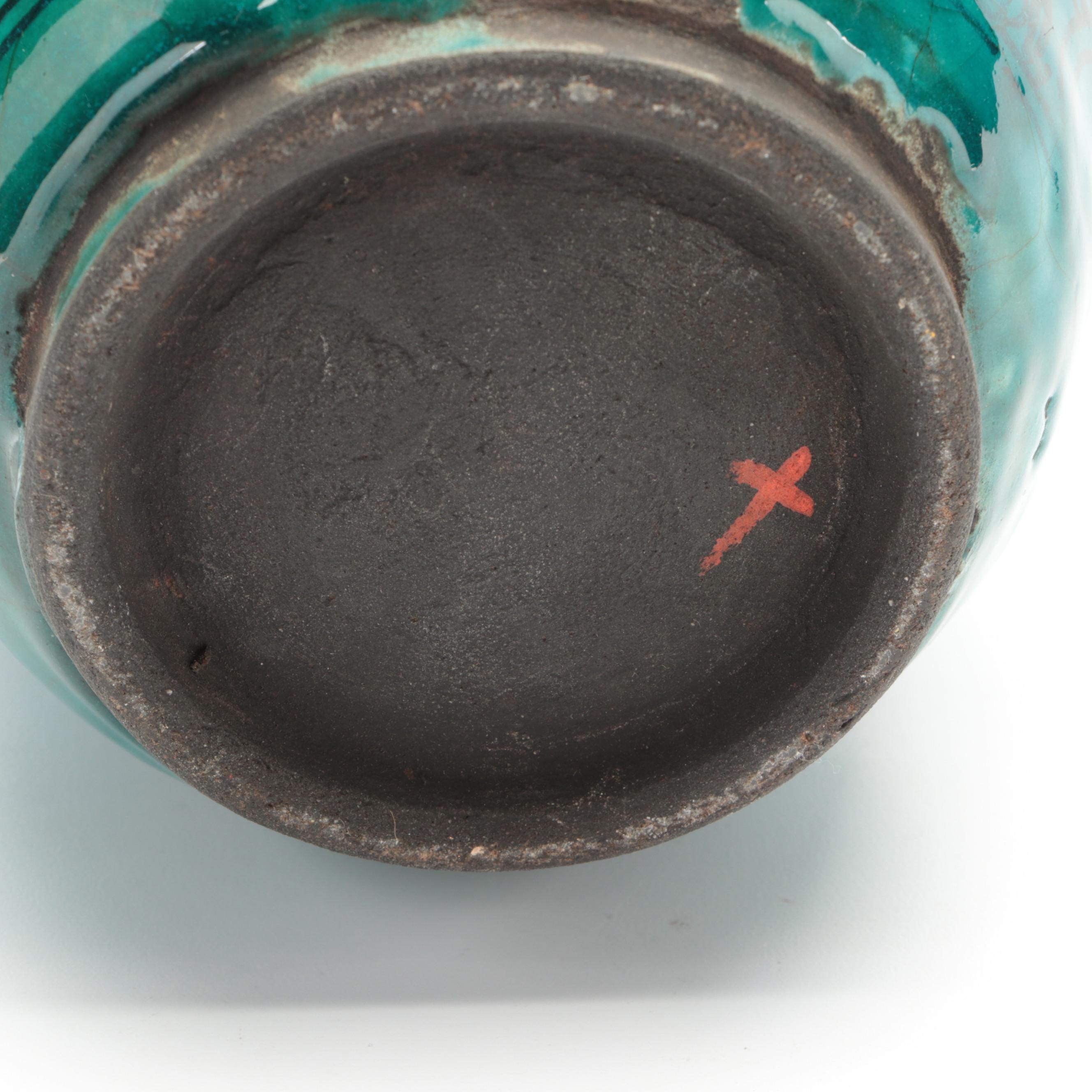 Persian Kashan Turquoise Glazed Earthenware Tulipiere, Late 19th Century