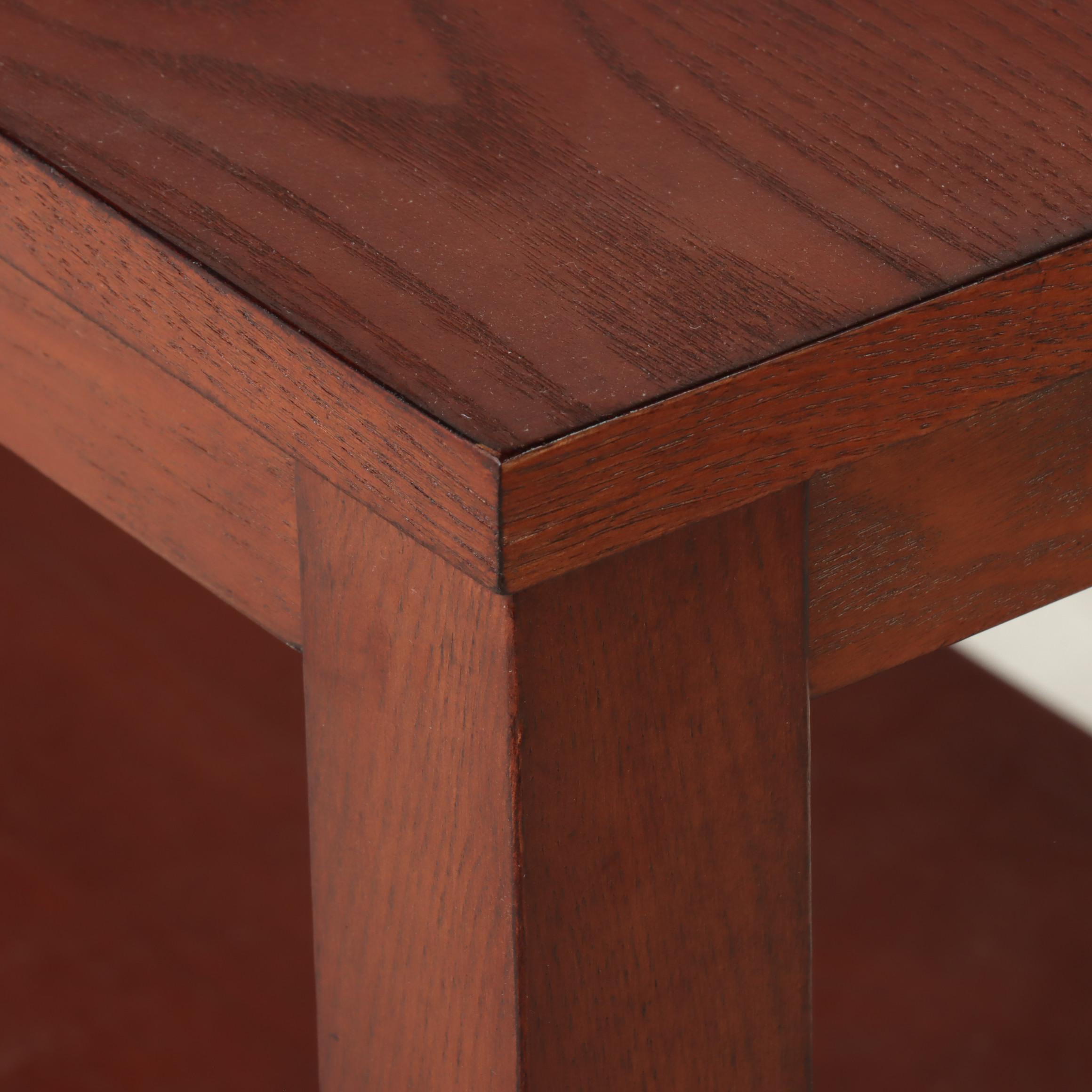 Office Star Products Three-Tier Side Table in Ash Finish