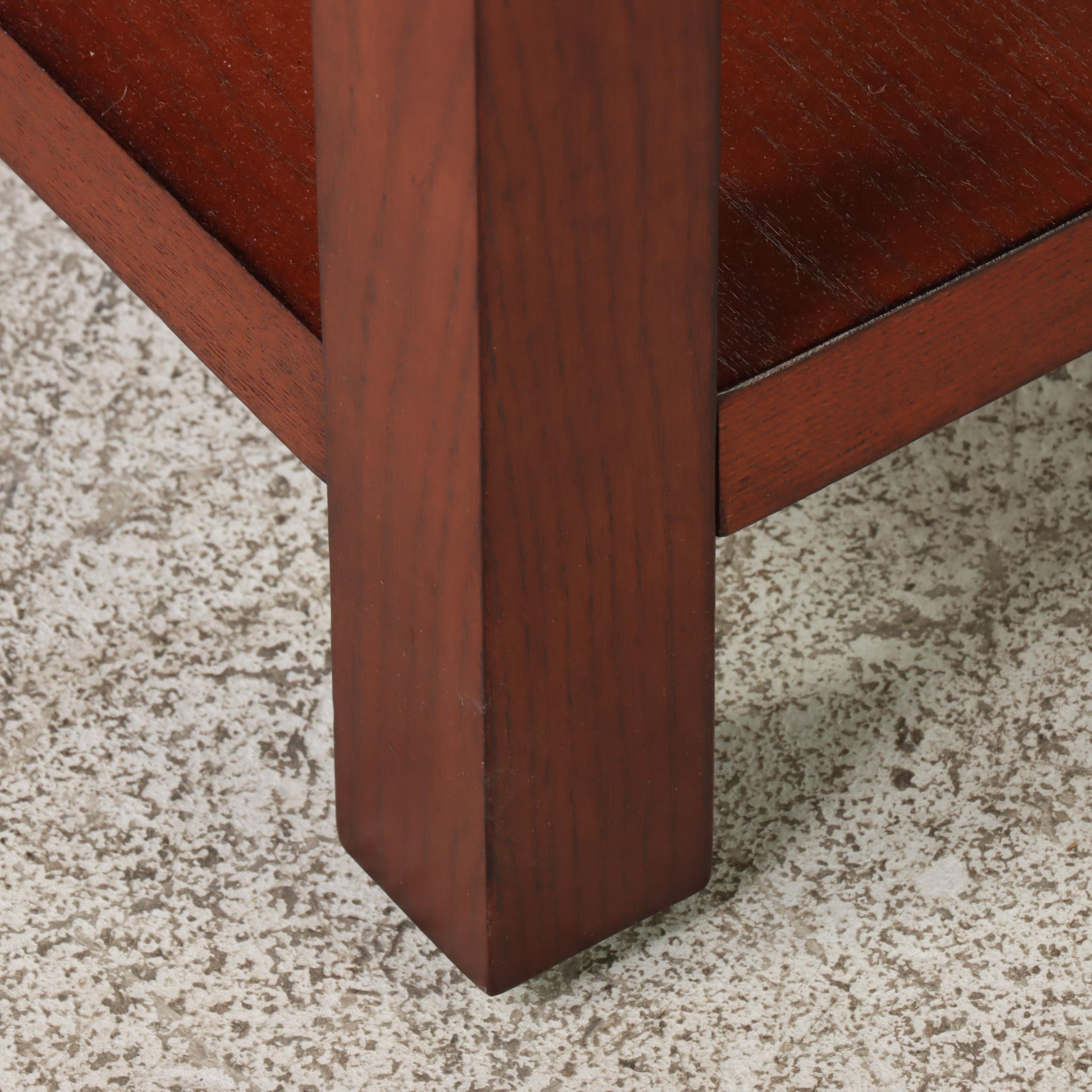 Office Star Products Three-Tier Side Table in Ash Finish