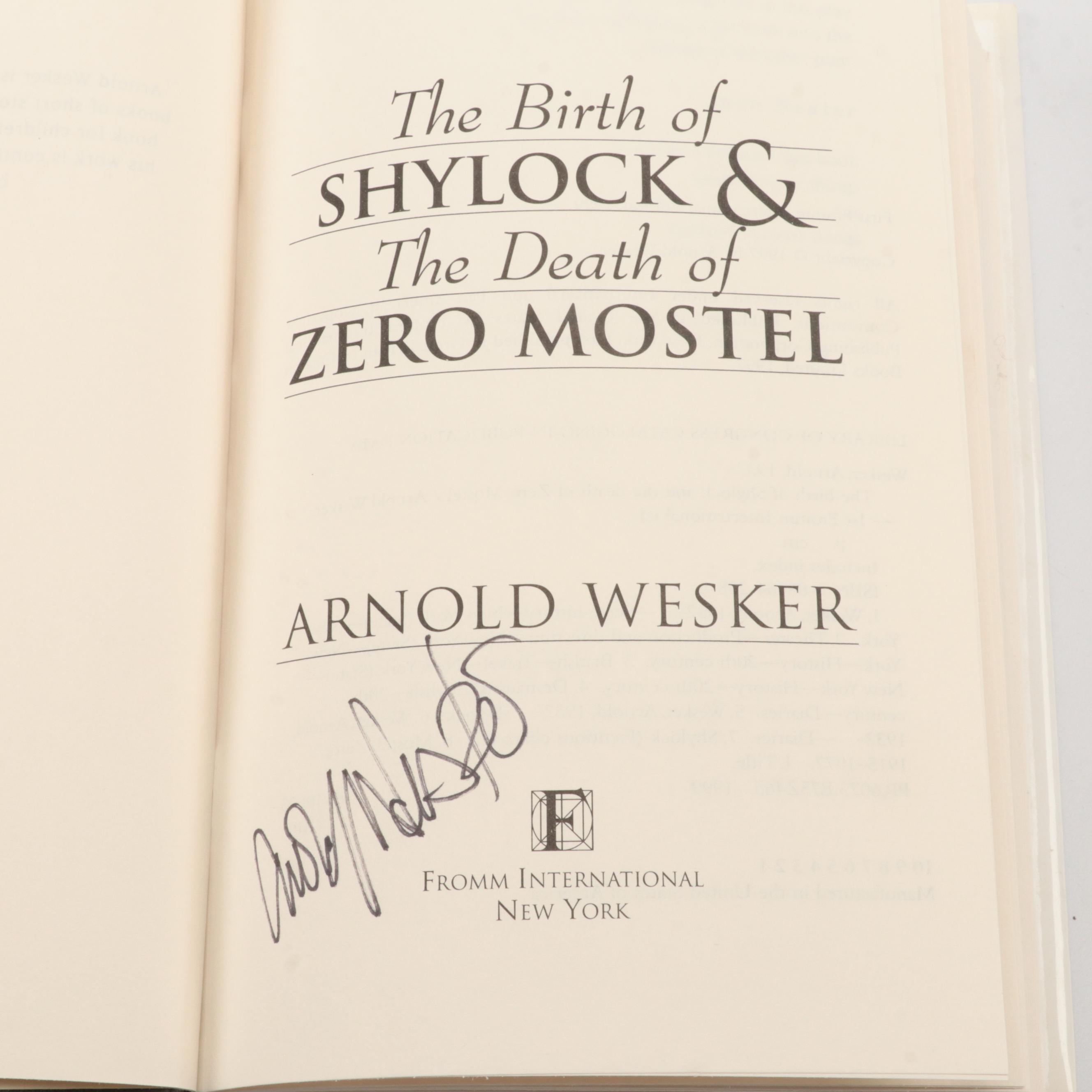 Signed First Edition "The Birth of Shylock" by Arnold Wesker and More Books