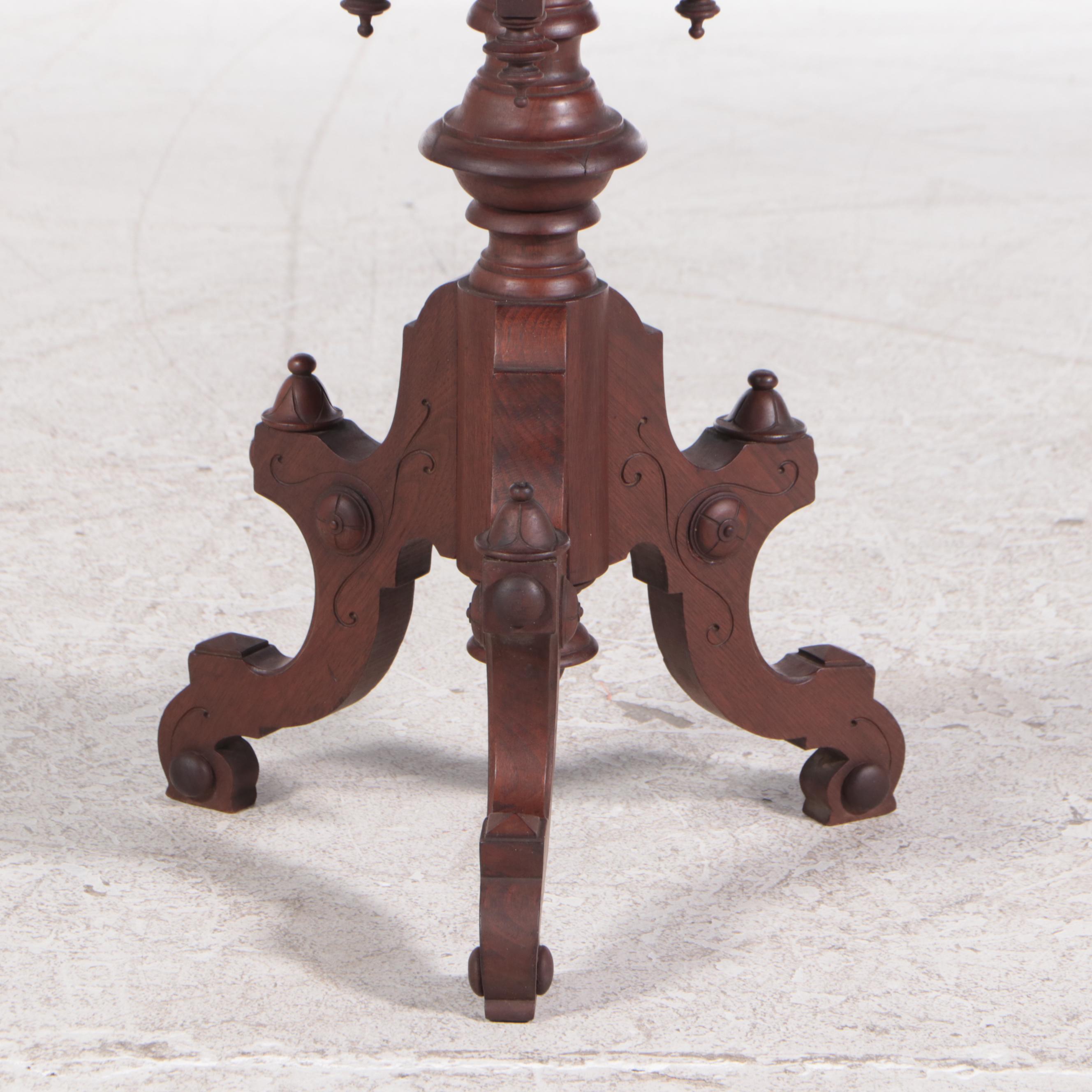 American Renaissance Revival Walnut and Marquetry Parlor Table, circa 1870