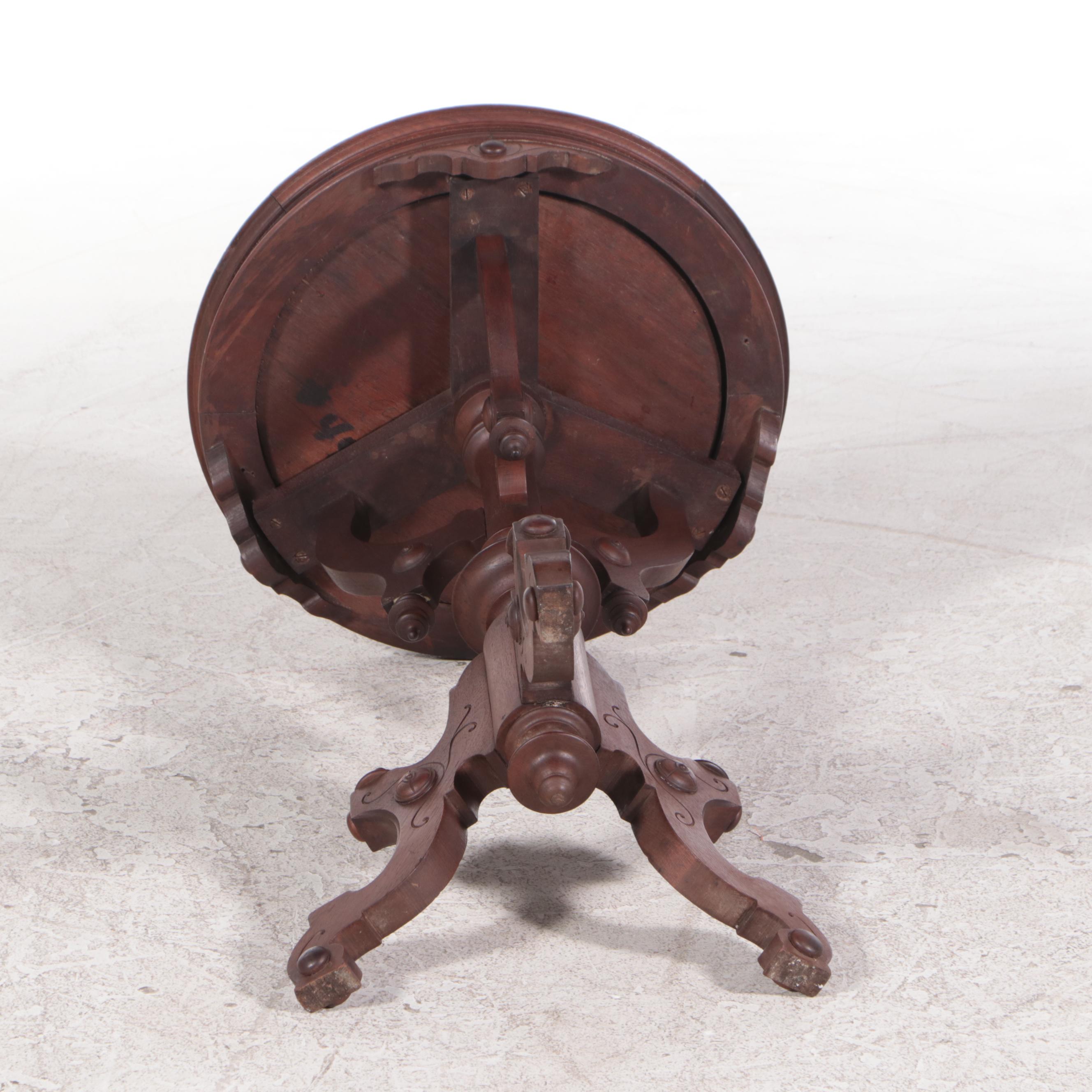 American Renaissance Revival Walnut and Marquetry Parlor Table, circa 1870