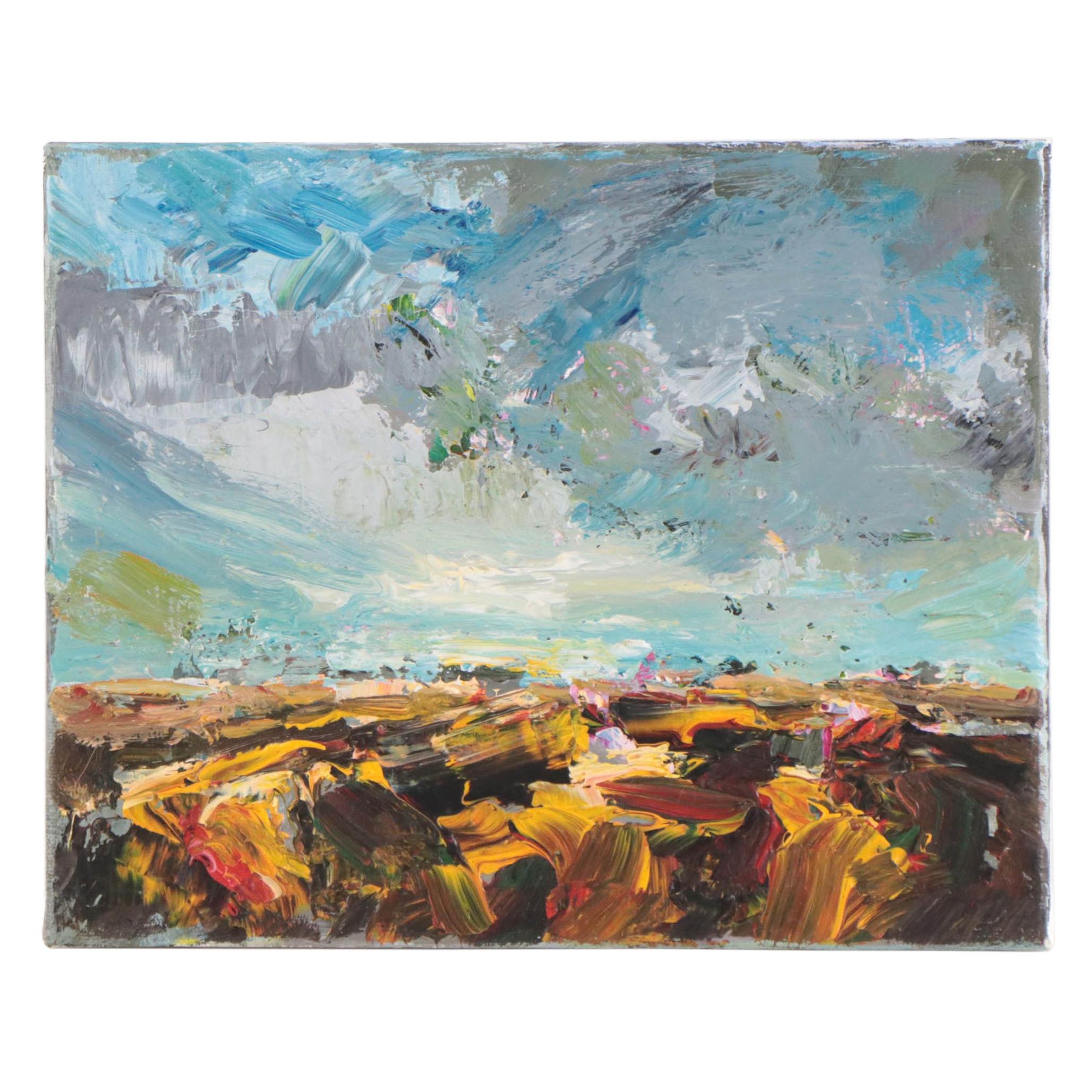 Elle Raines Landscape Acrylic Painting, 21st Century