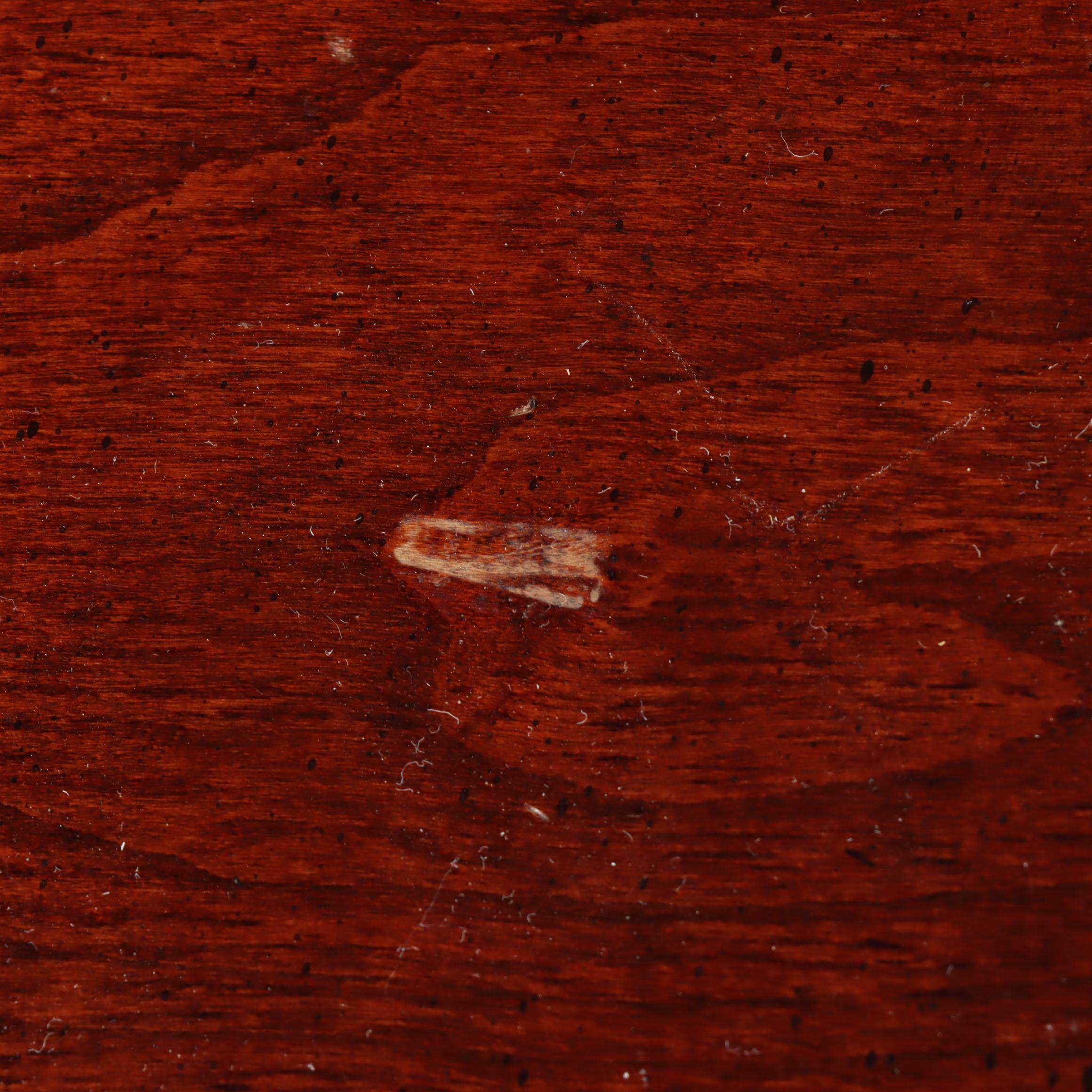 Chippendale Style Cherrywood-Stained Three-Drawer Blockfront Nightstand