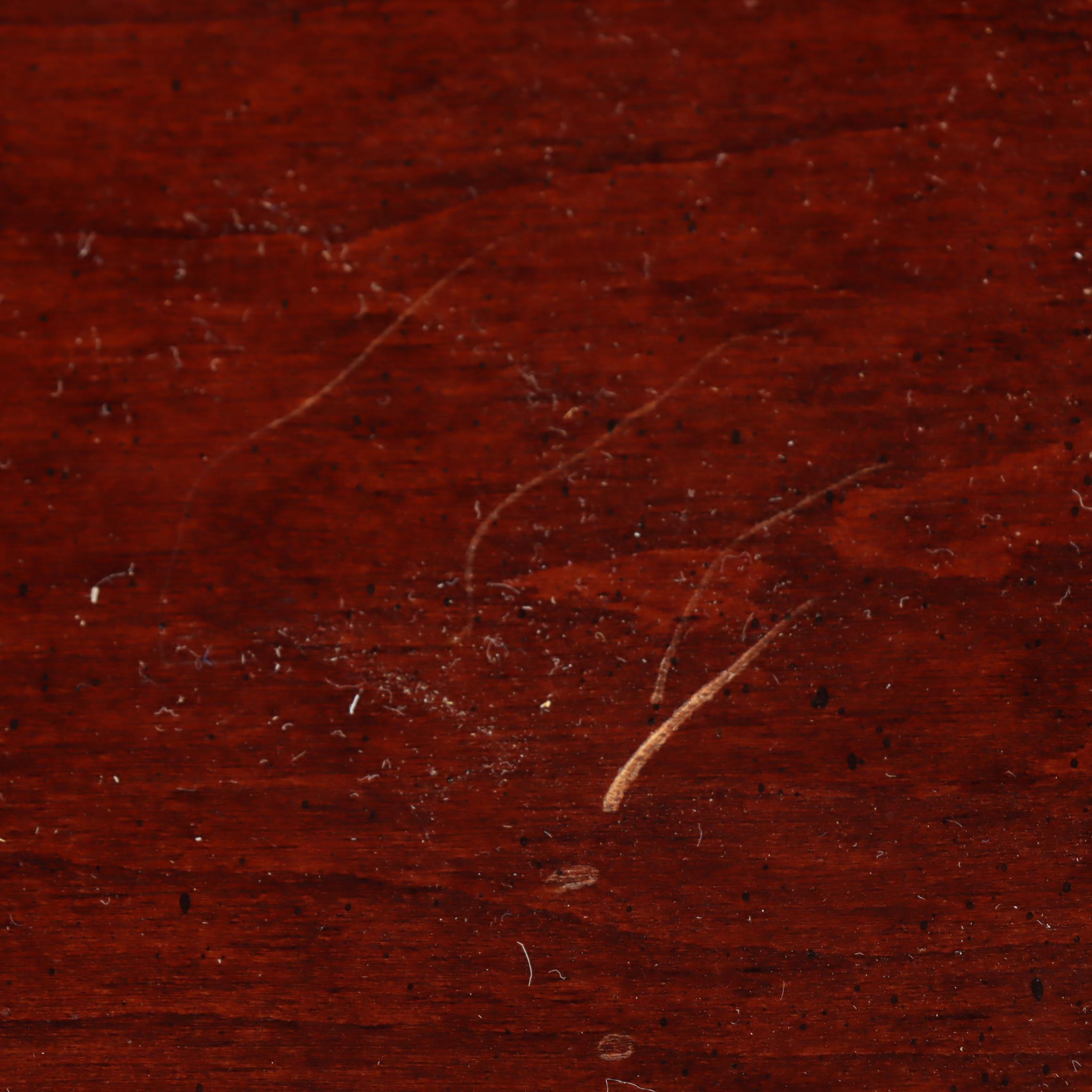 Chippendale Style Cherrywood-Stained Three-Drawer Blockfront Nightstand