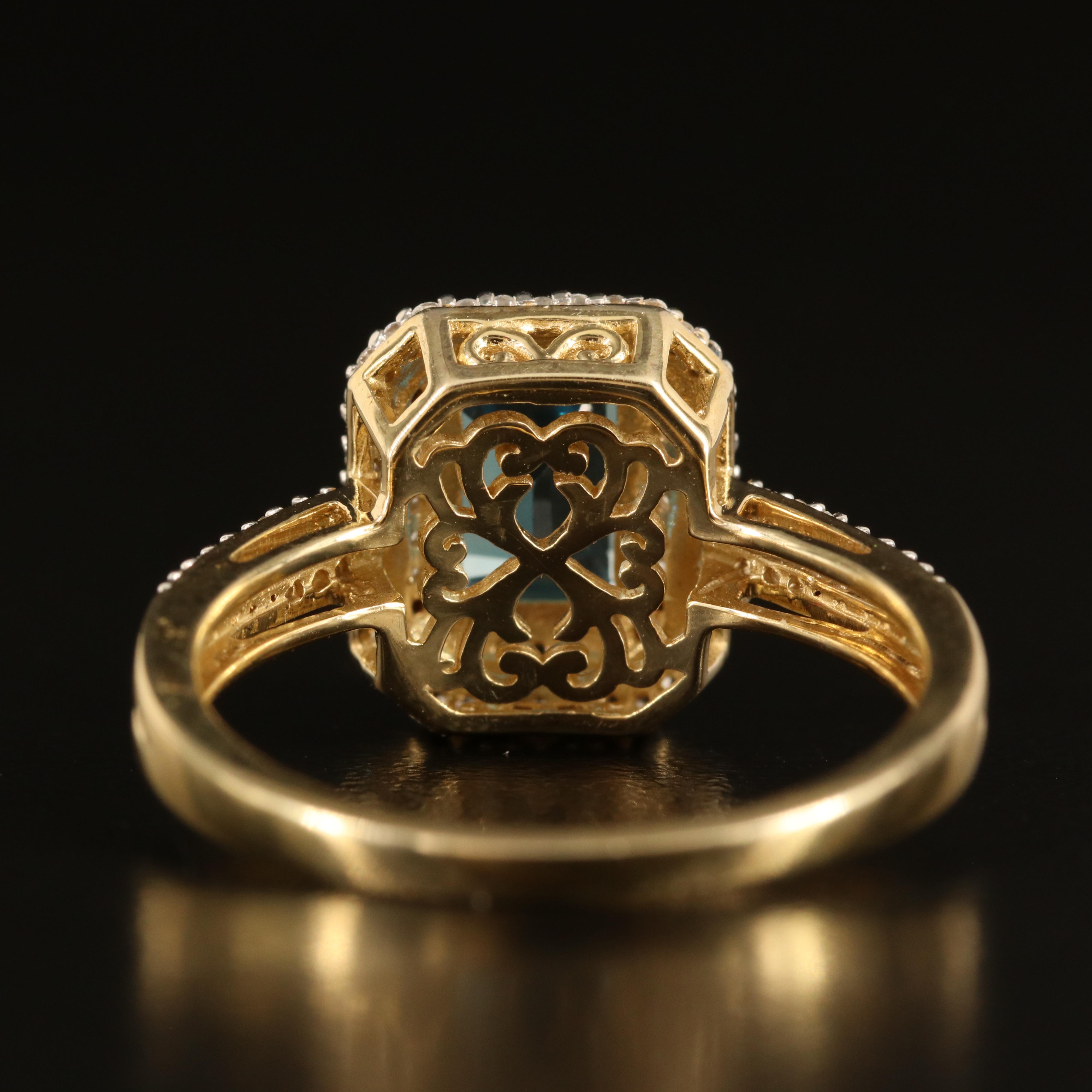 Sterling Swiss Blue Topaz and White Sapphire Ring