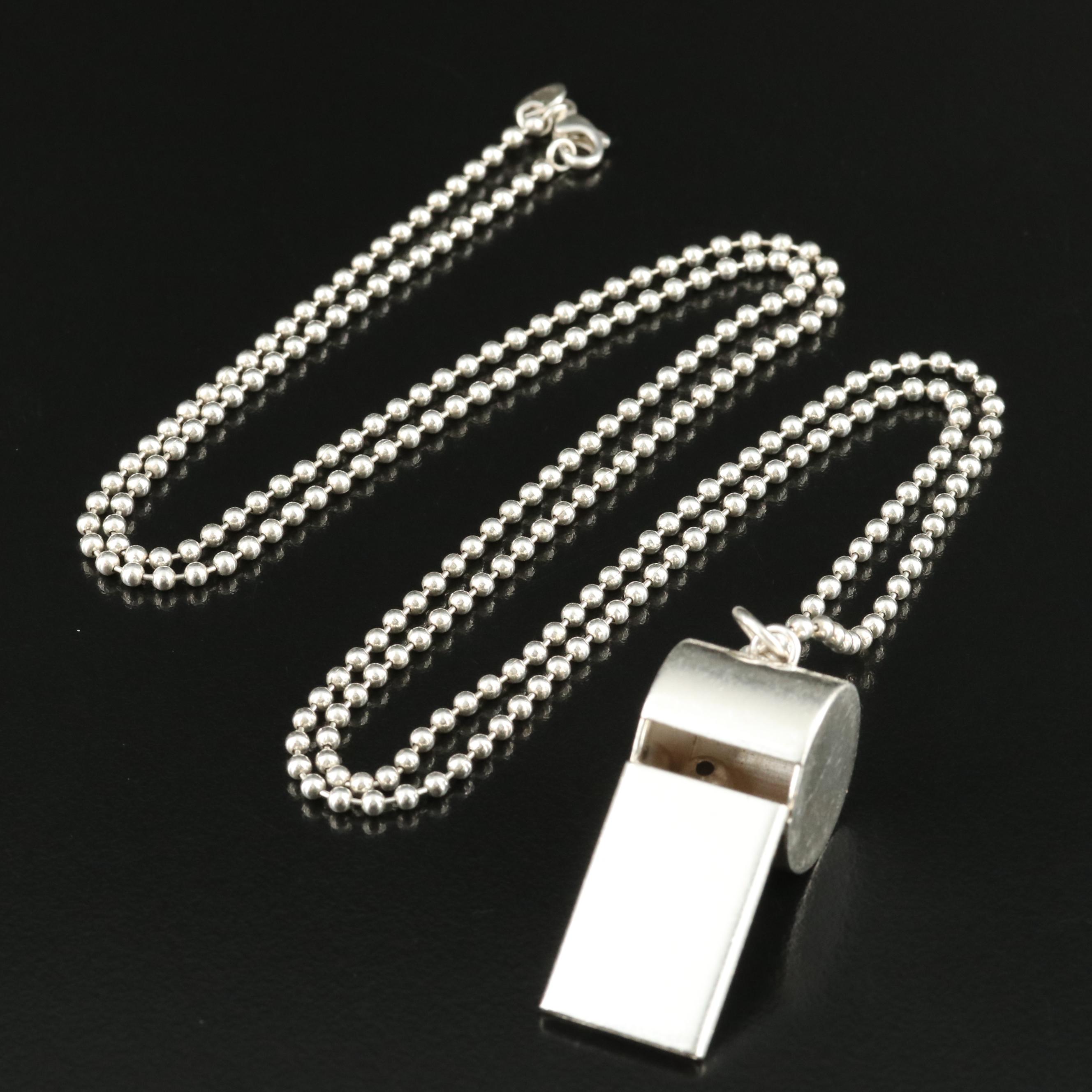 Tiffany & Co. Sterling Whistle Necklace