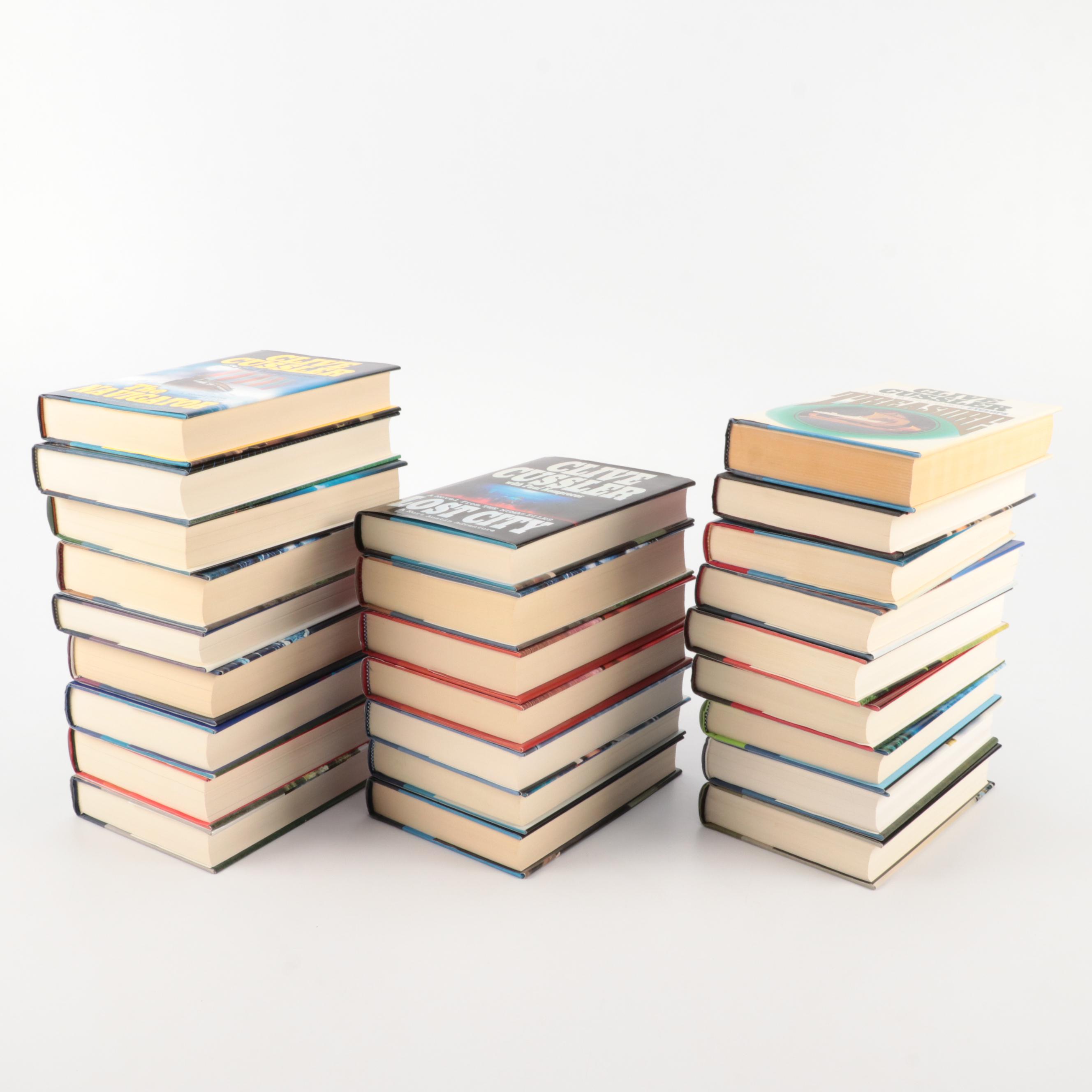 First Edition Clive Cussler Novels Including "Treasure, "Sea Hunters," and More