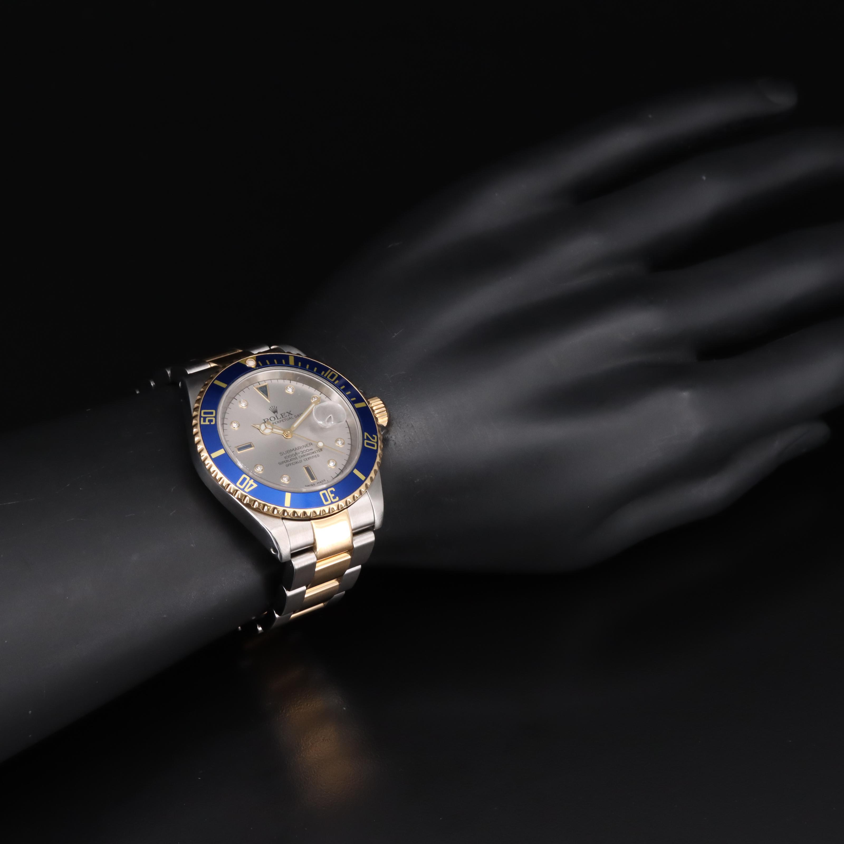 2001 - 2003 Rolex Submariner Date Diamond and Sapphire Serti Dial Watch