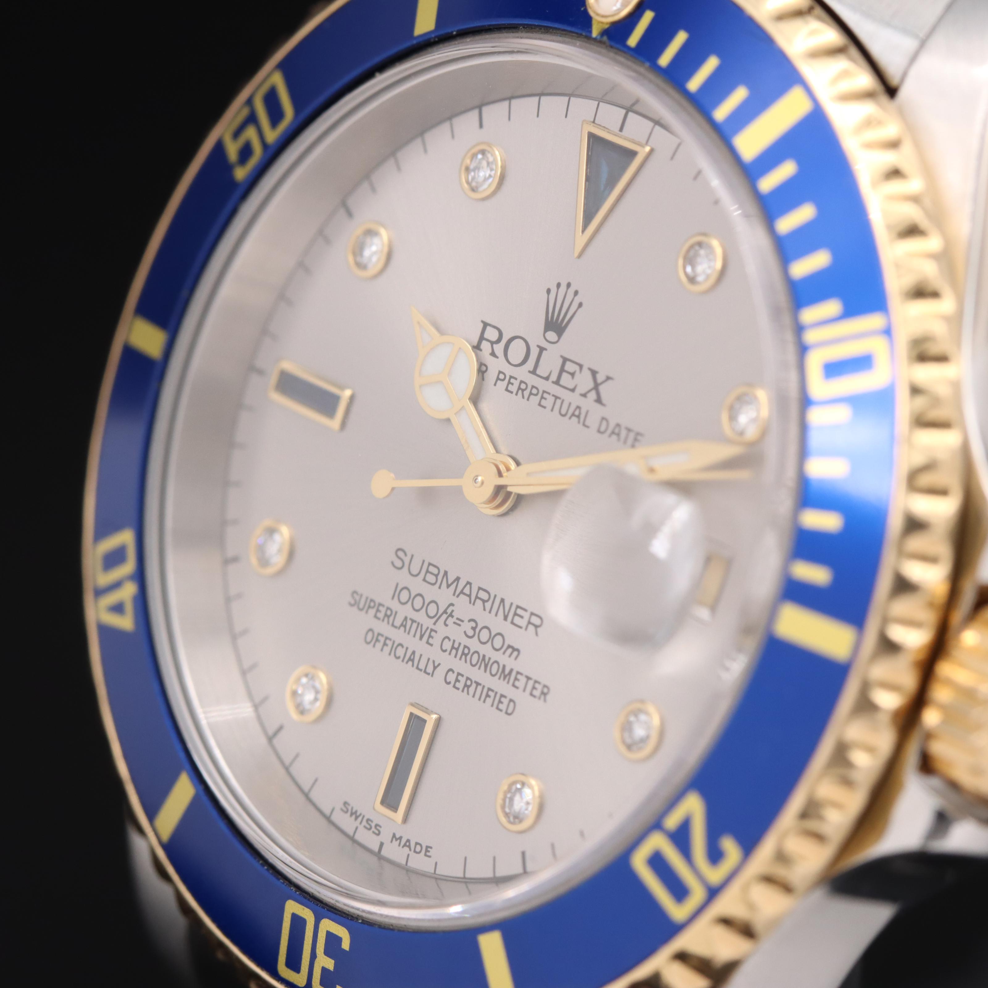 2001 - 2003 Rolex Submariner Date Diamond and Sapphire Serti Dial Watch