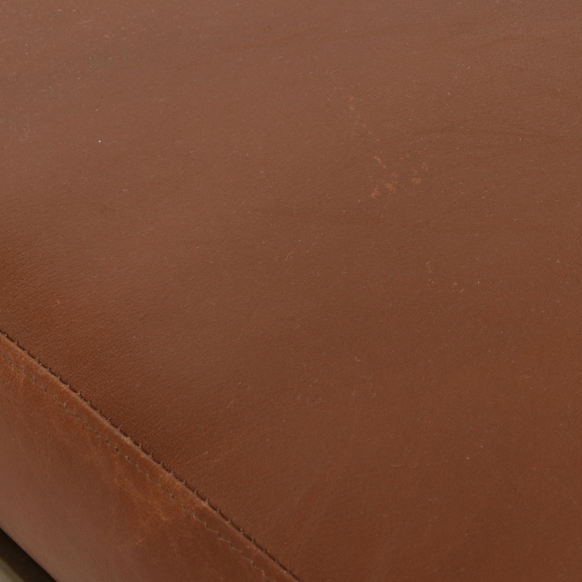 Pair of Contemporary Metal and Leather-Upholstered Side Chairs