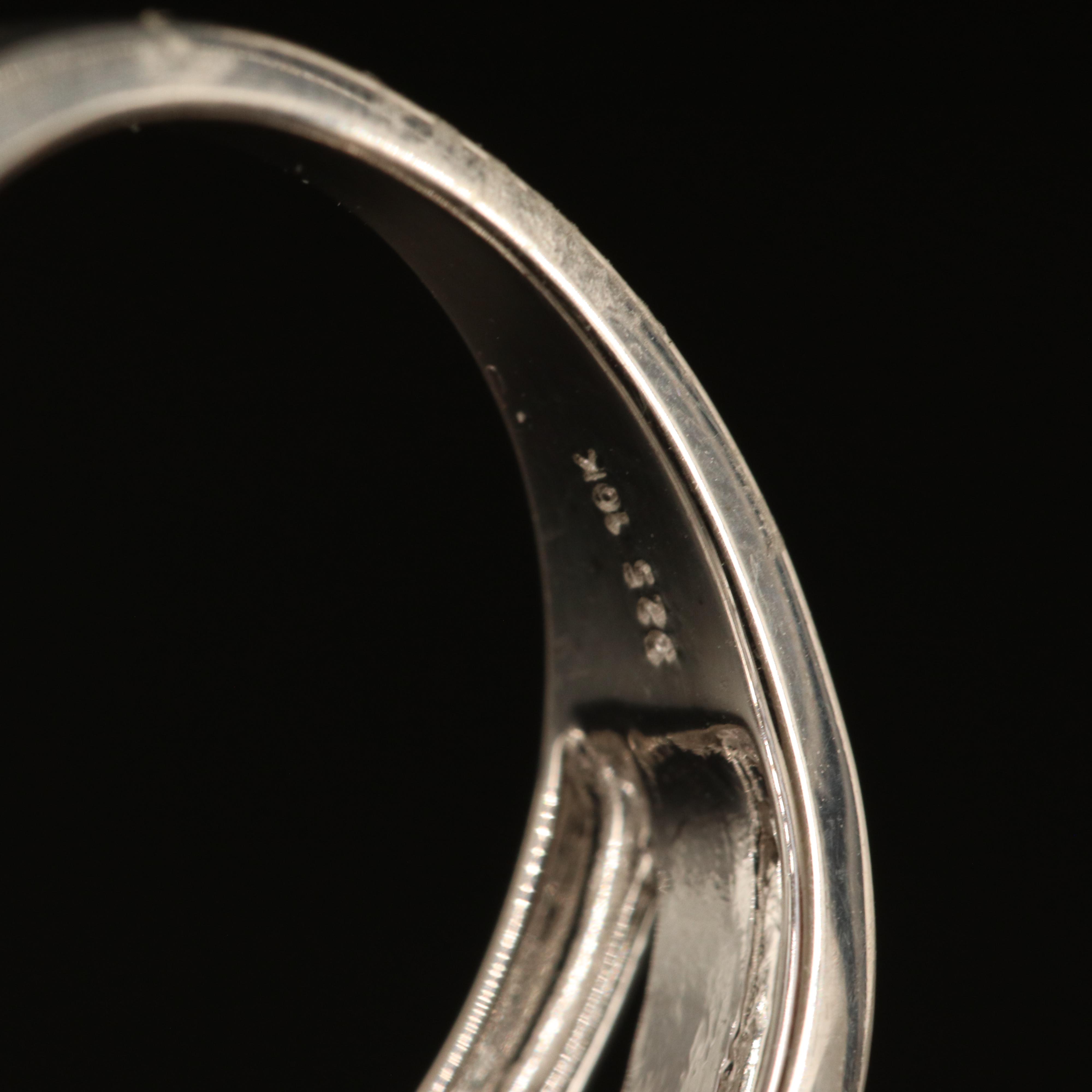 Sterling White Sapphire Ring with 10K Rose Gold Accent