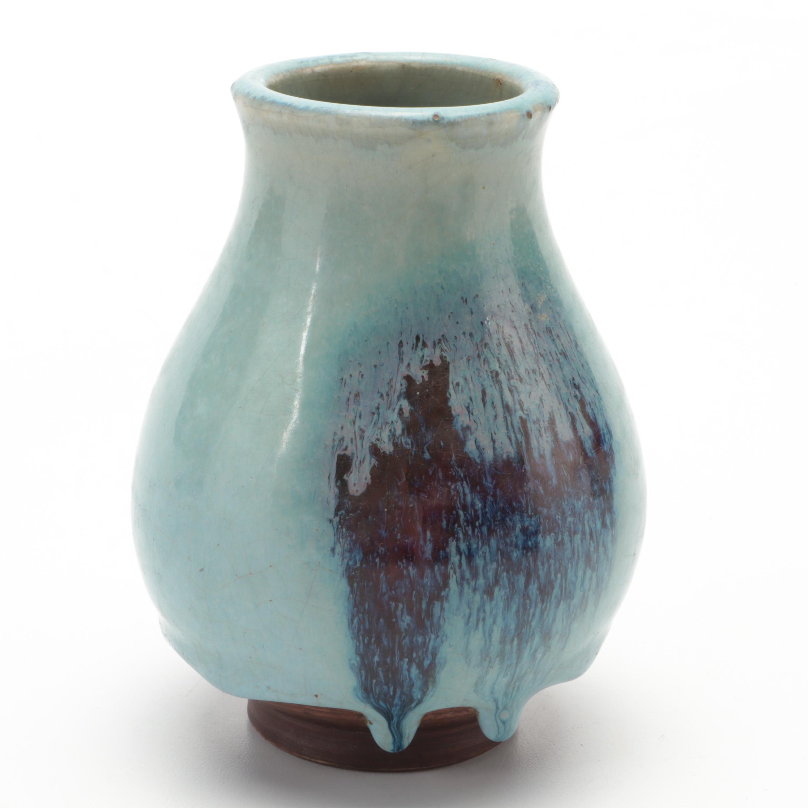 Chinese Flambé Glazed Stoneware Vases