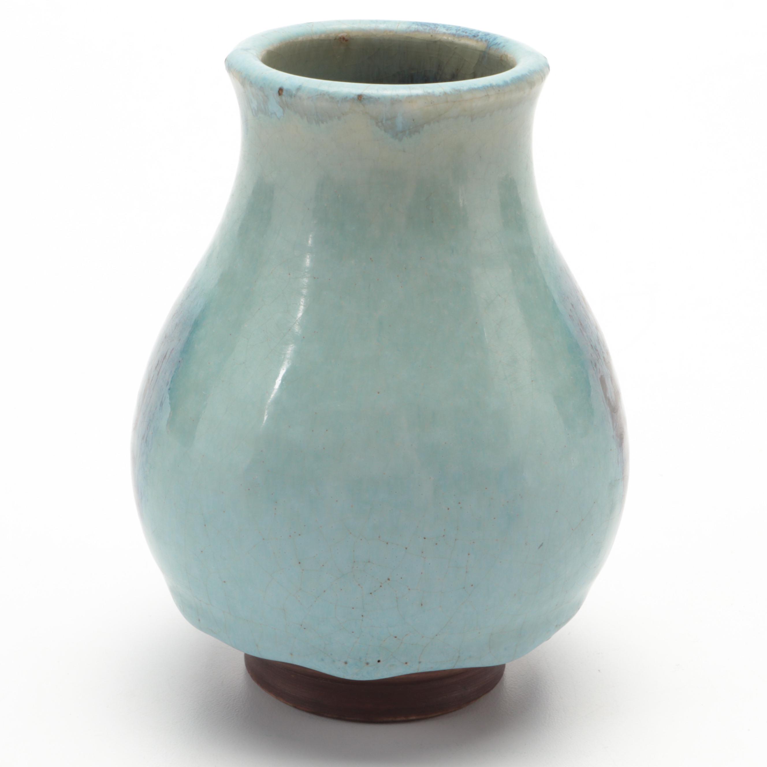 Chinese Flambé Glazed Stoneware Vases