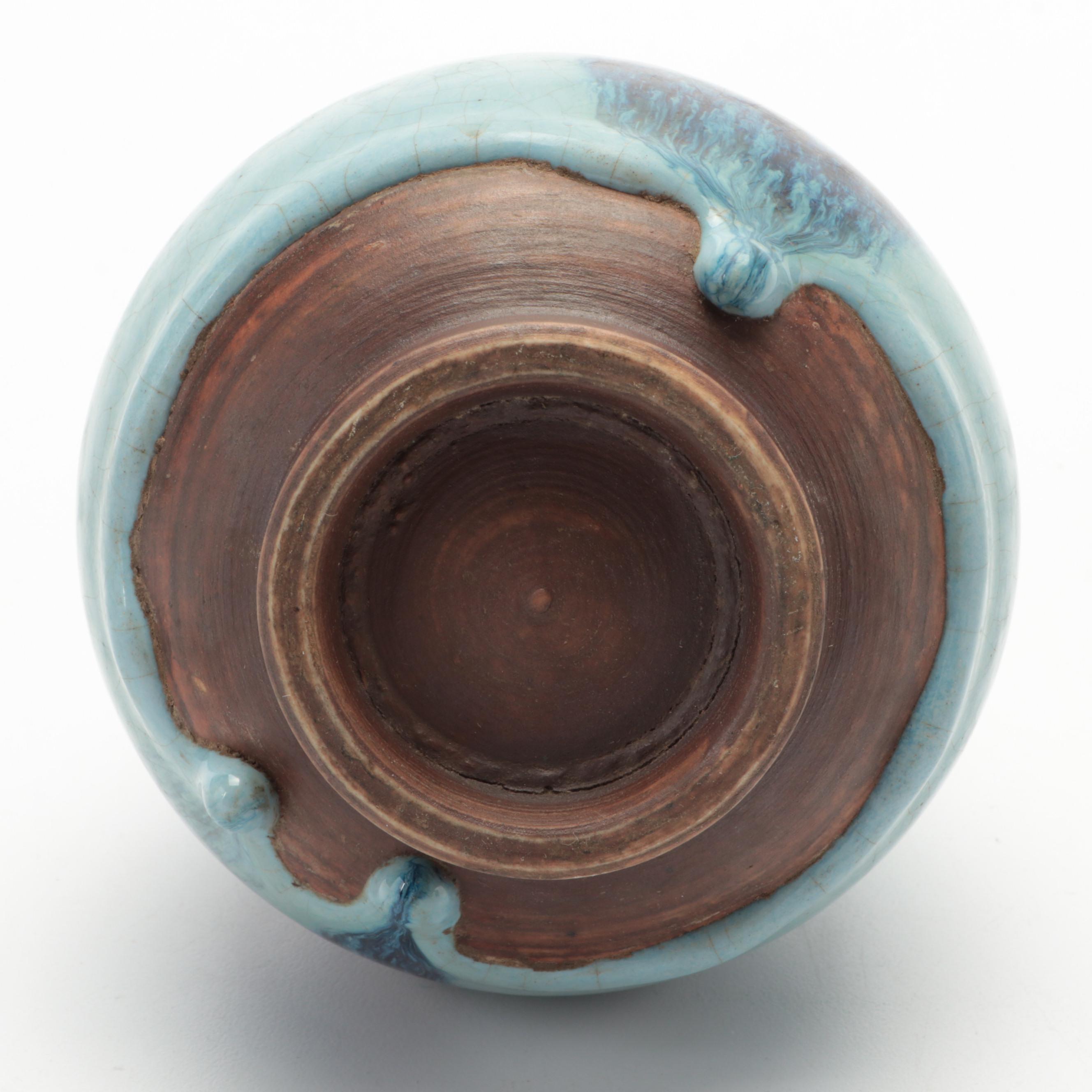 Chinese Flambé Glazed Stoneware Vases