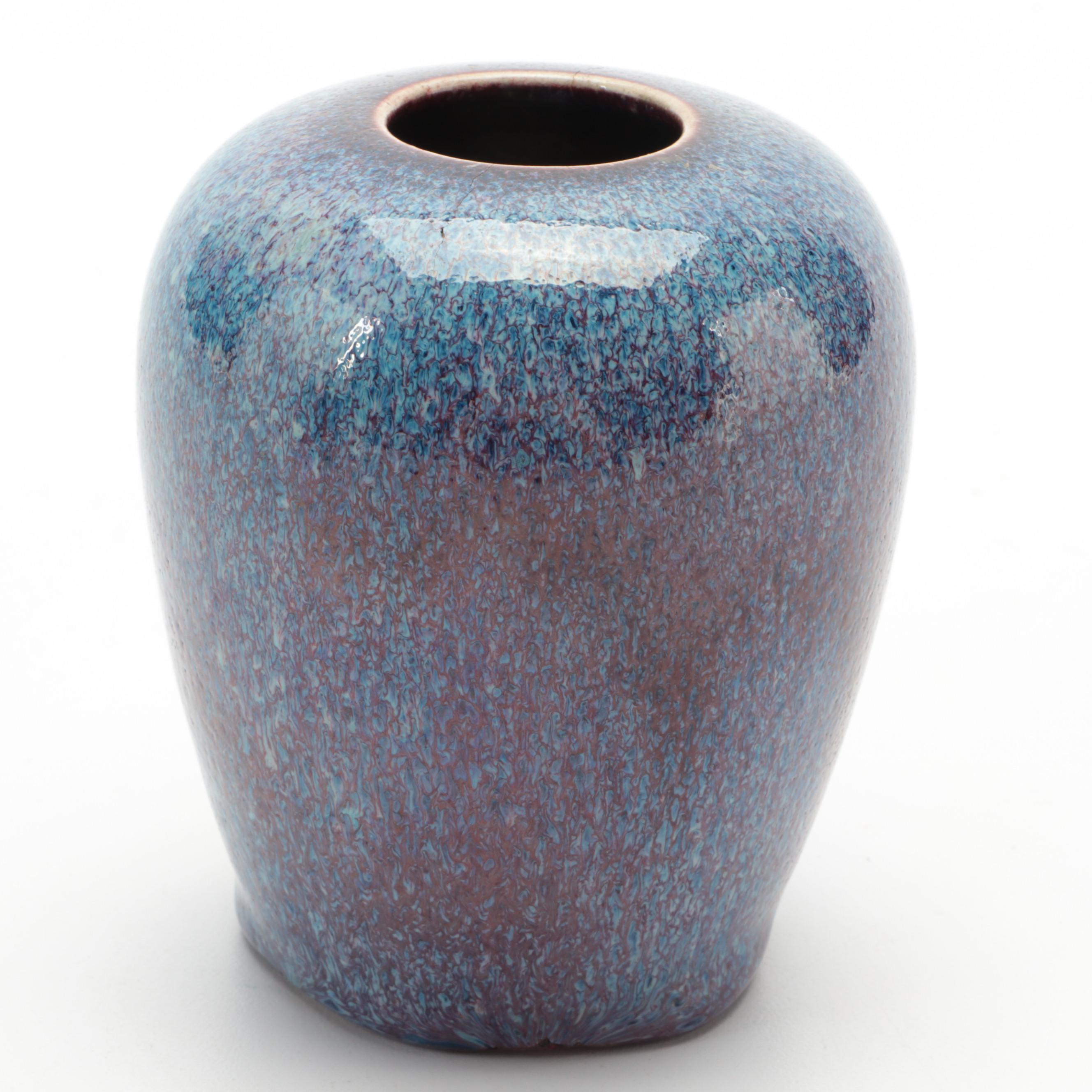 Chinese Flambé Glazed Stoneware Vases