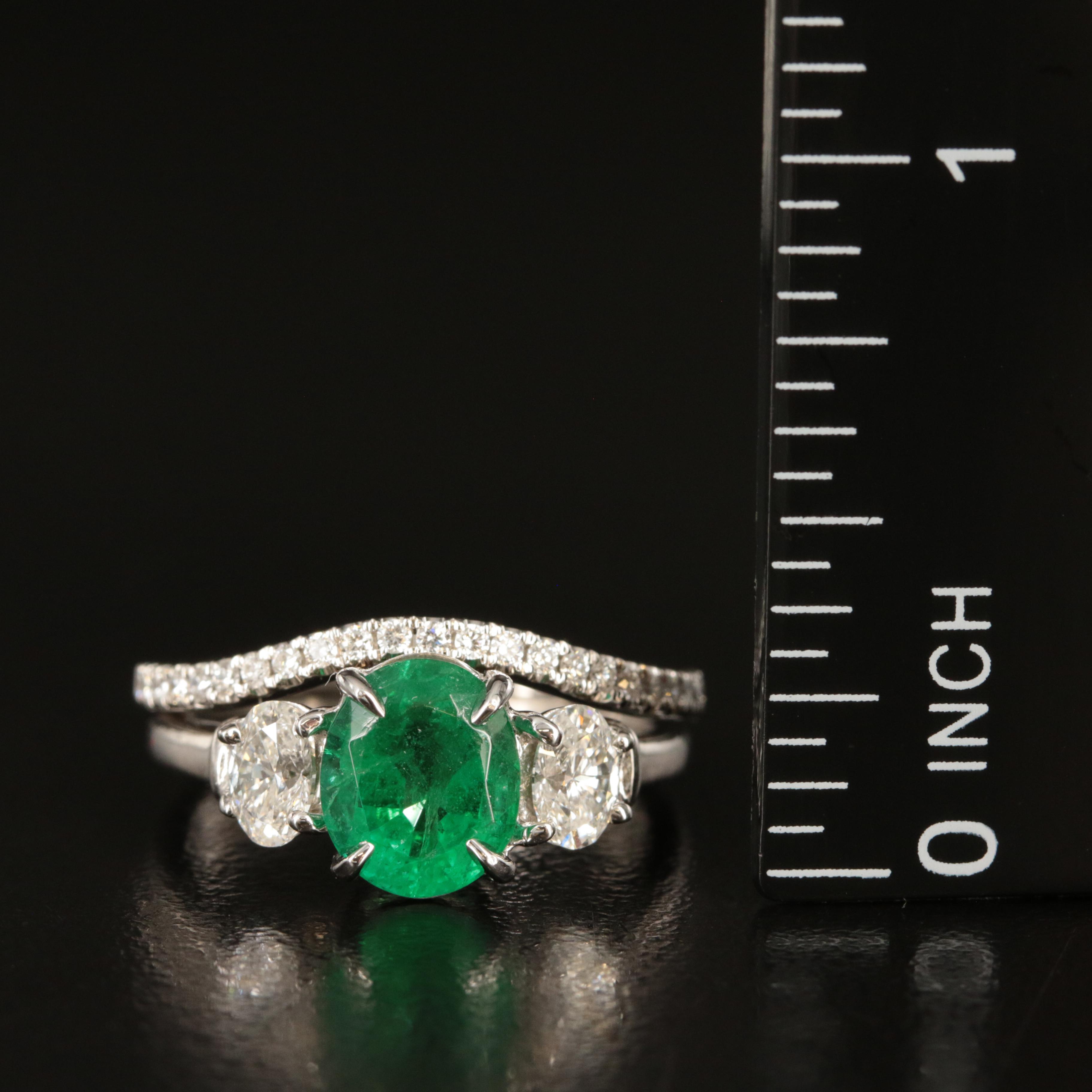 18K and 14K 1.50 CT Emerald and Diamond Ring