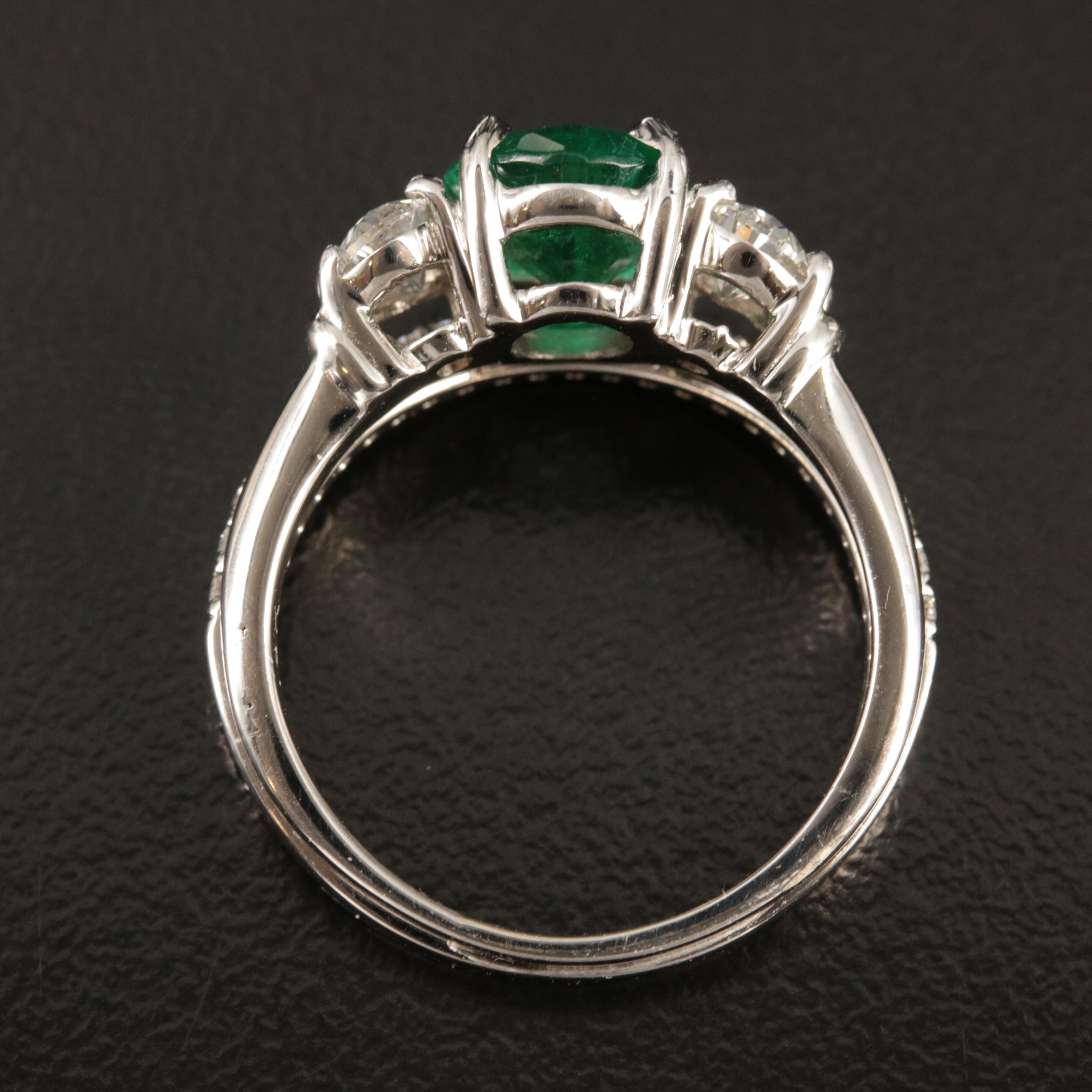 18K and 14K 1.50 CT Emerald and Diamond Ring