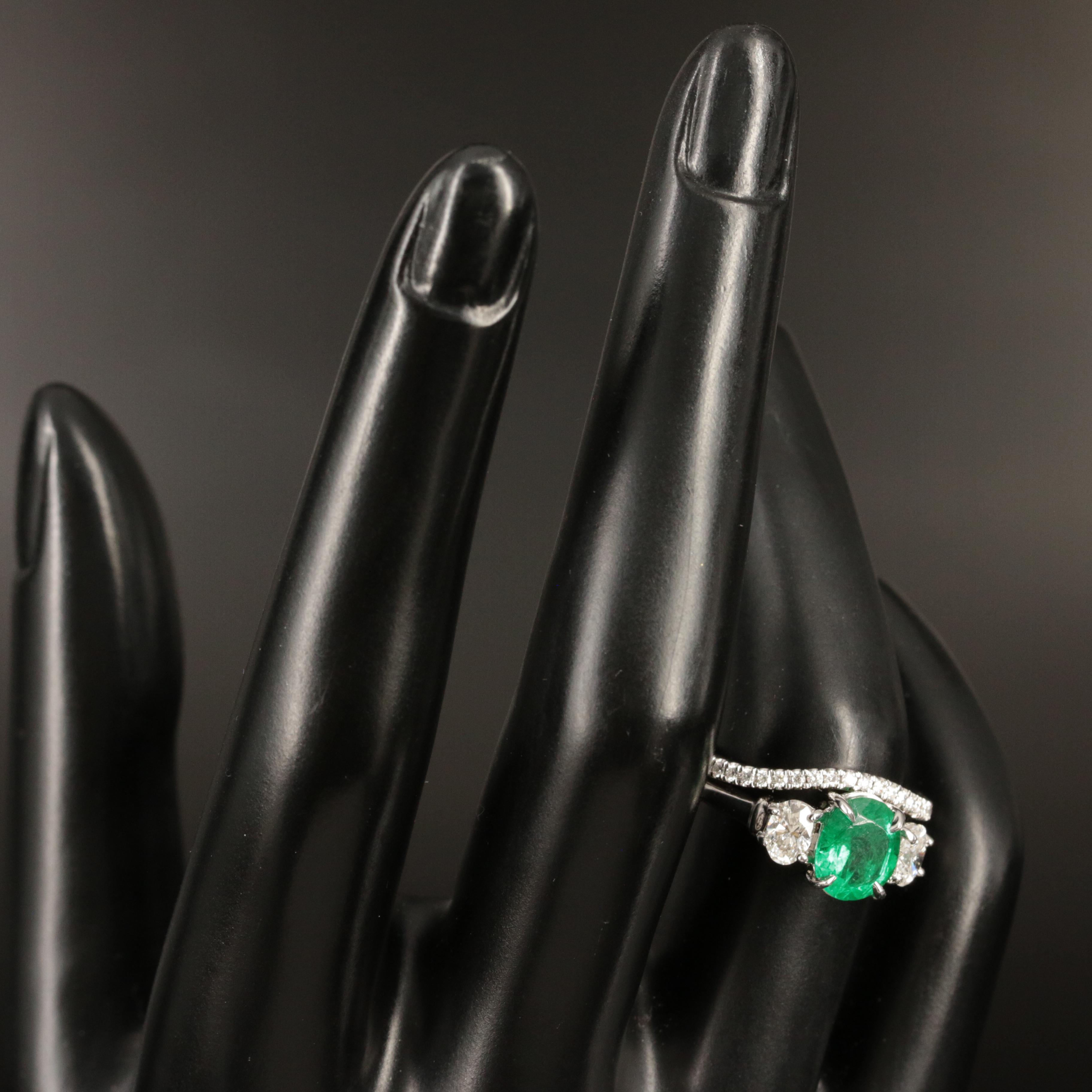 18K and 14K 1.50 CT Emerald and Diamond Ring