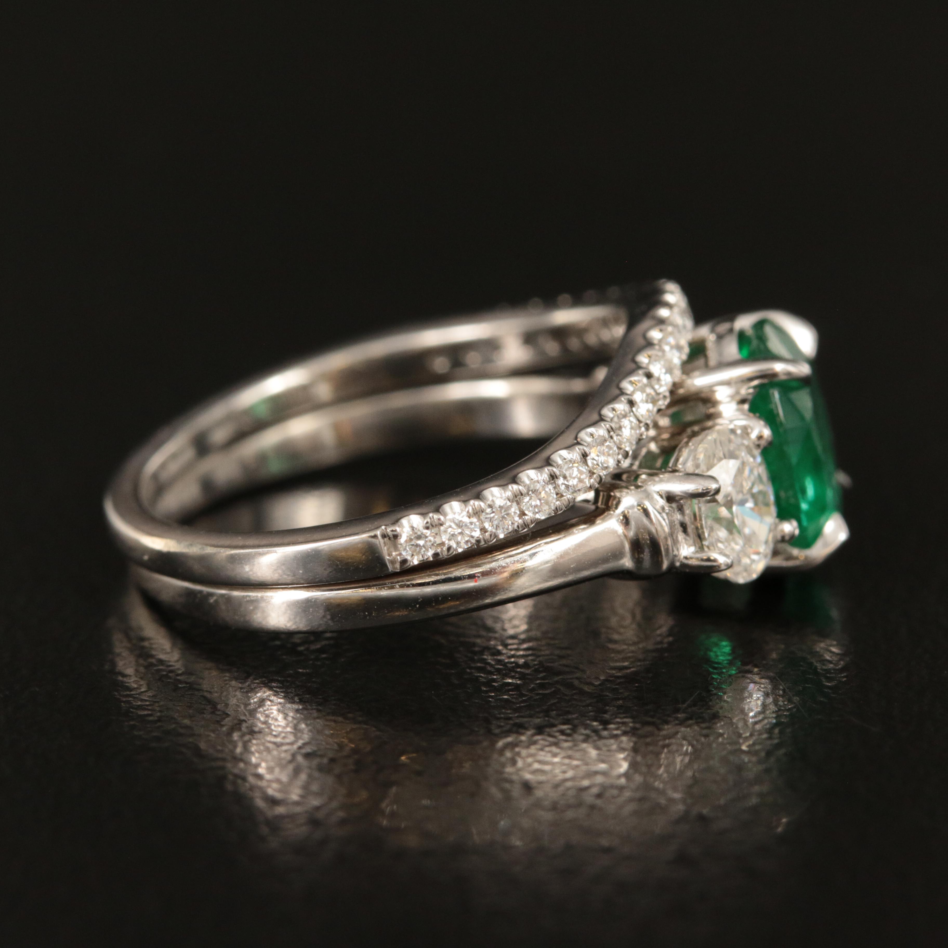 18K and 14K 1.50 CT Emerald and Diamond Ring