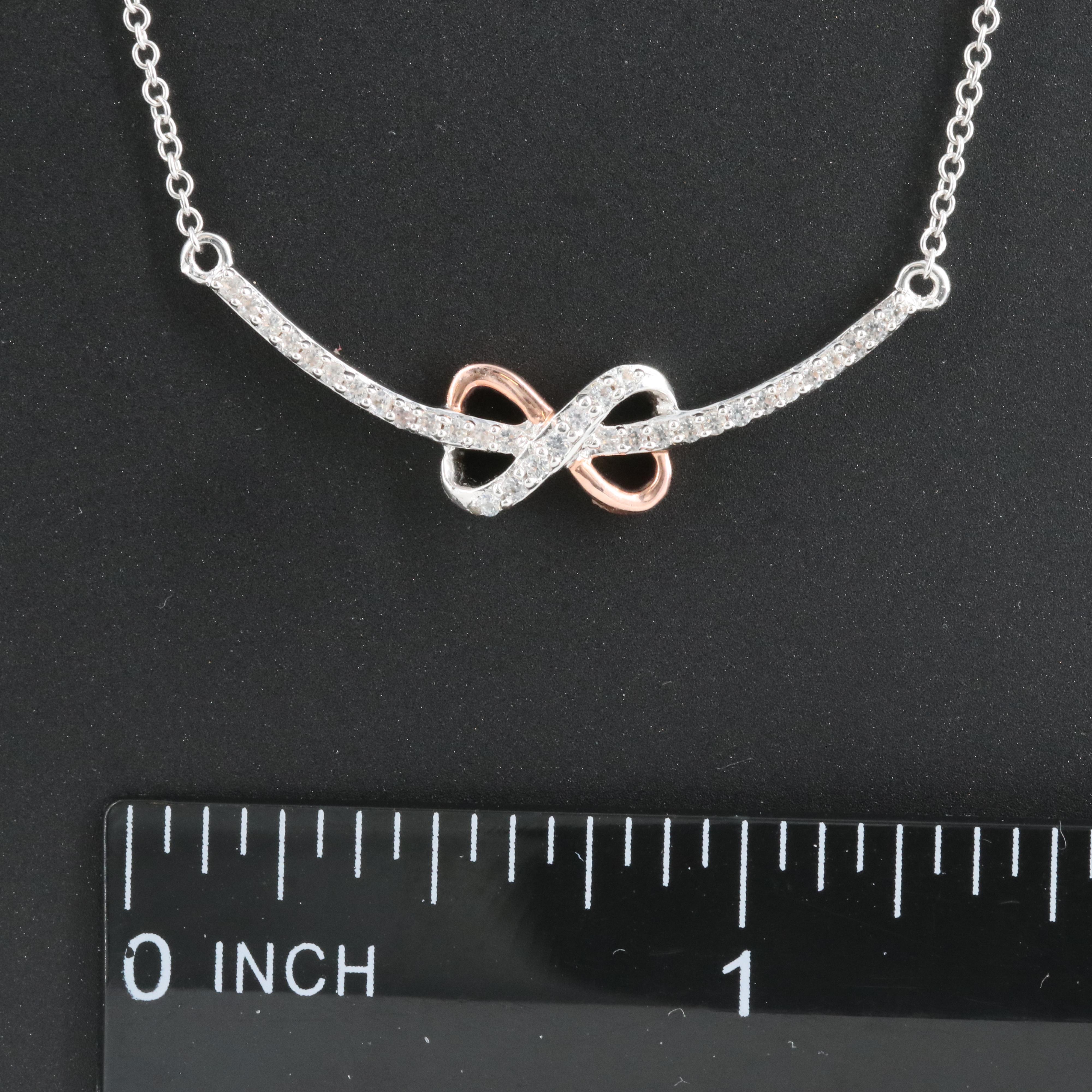 Sterling Sapphire Infinity Heart Necklace