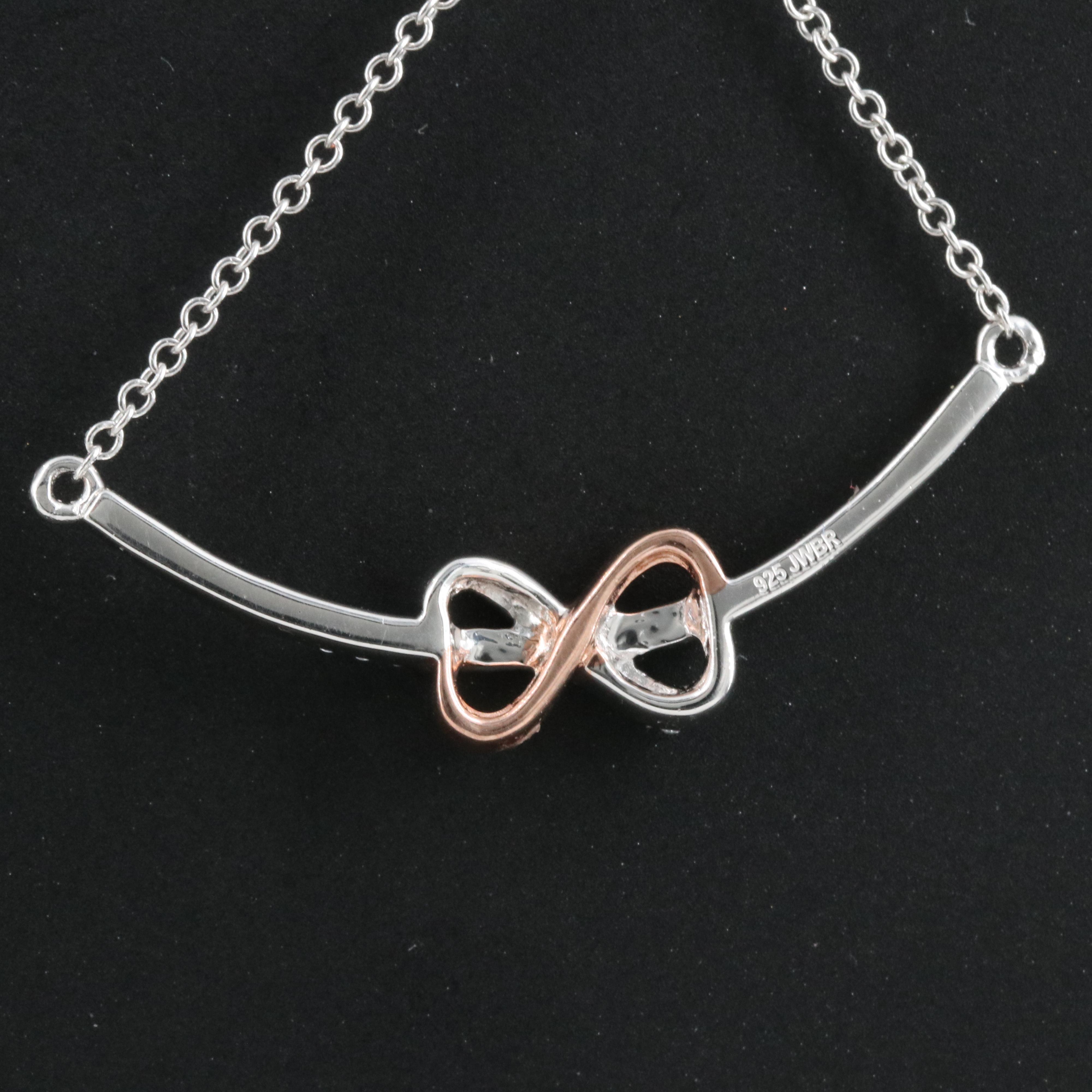 Sterling Sapphire Infinity Heart Necklace