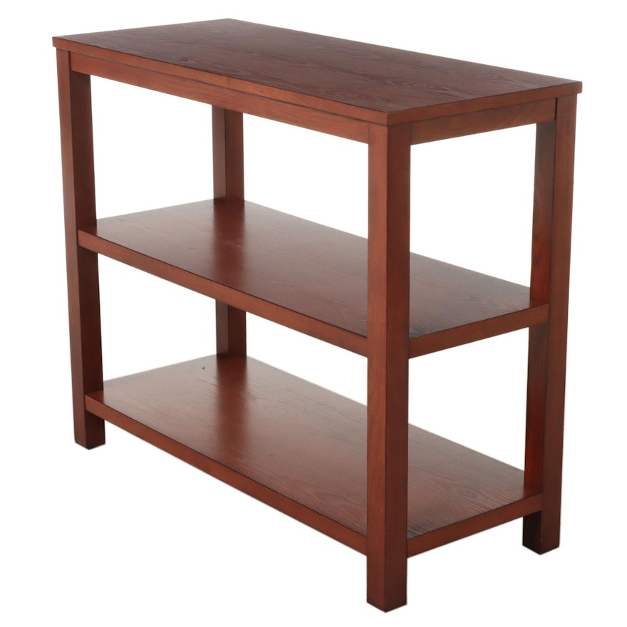 Office Star Products Three-Tier Side Table in Ash Finish
