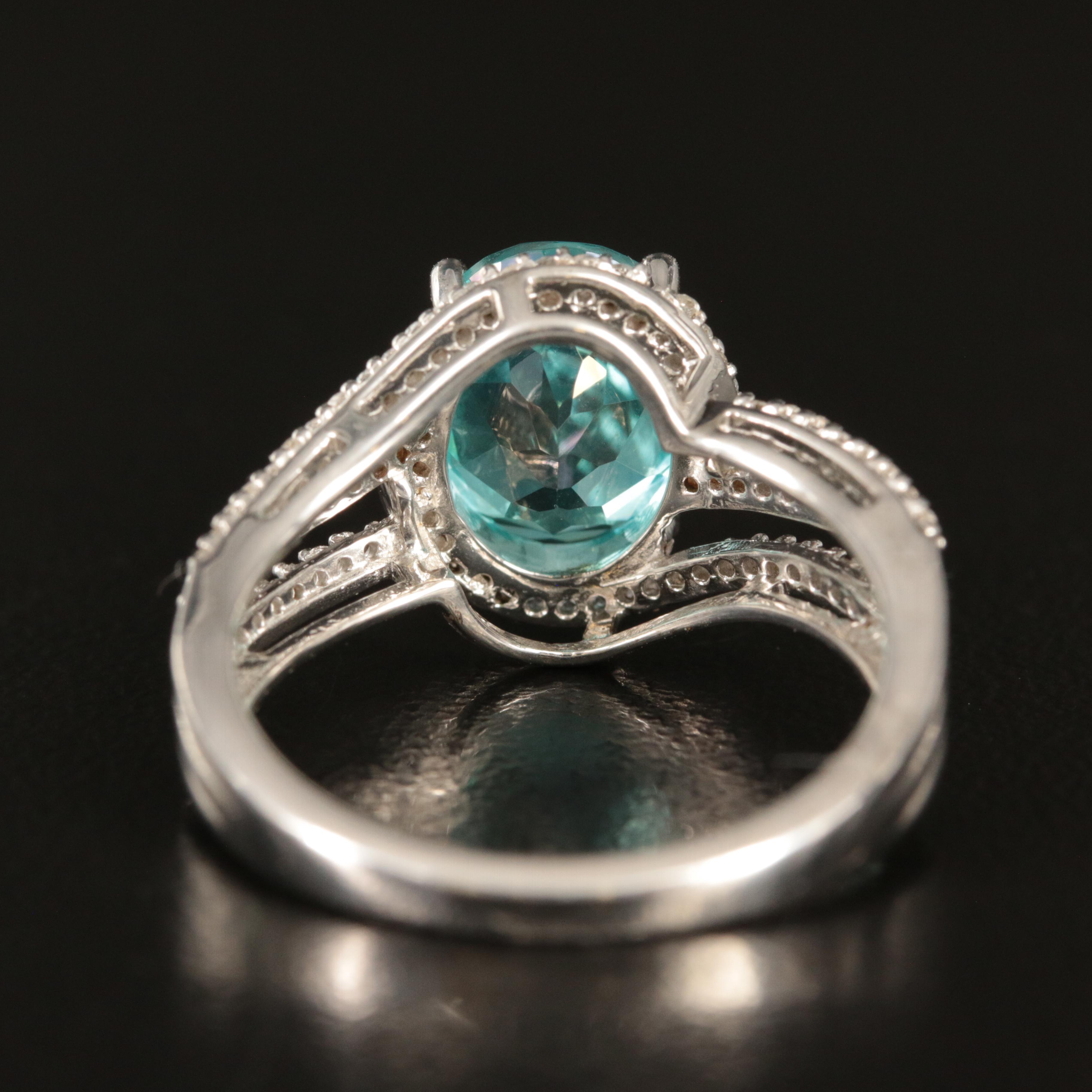 Sterling Topaz and Sapphire Ring