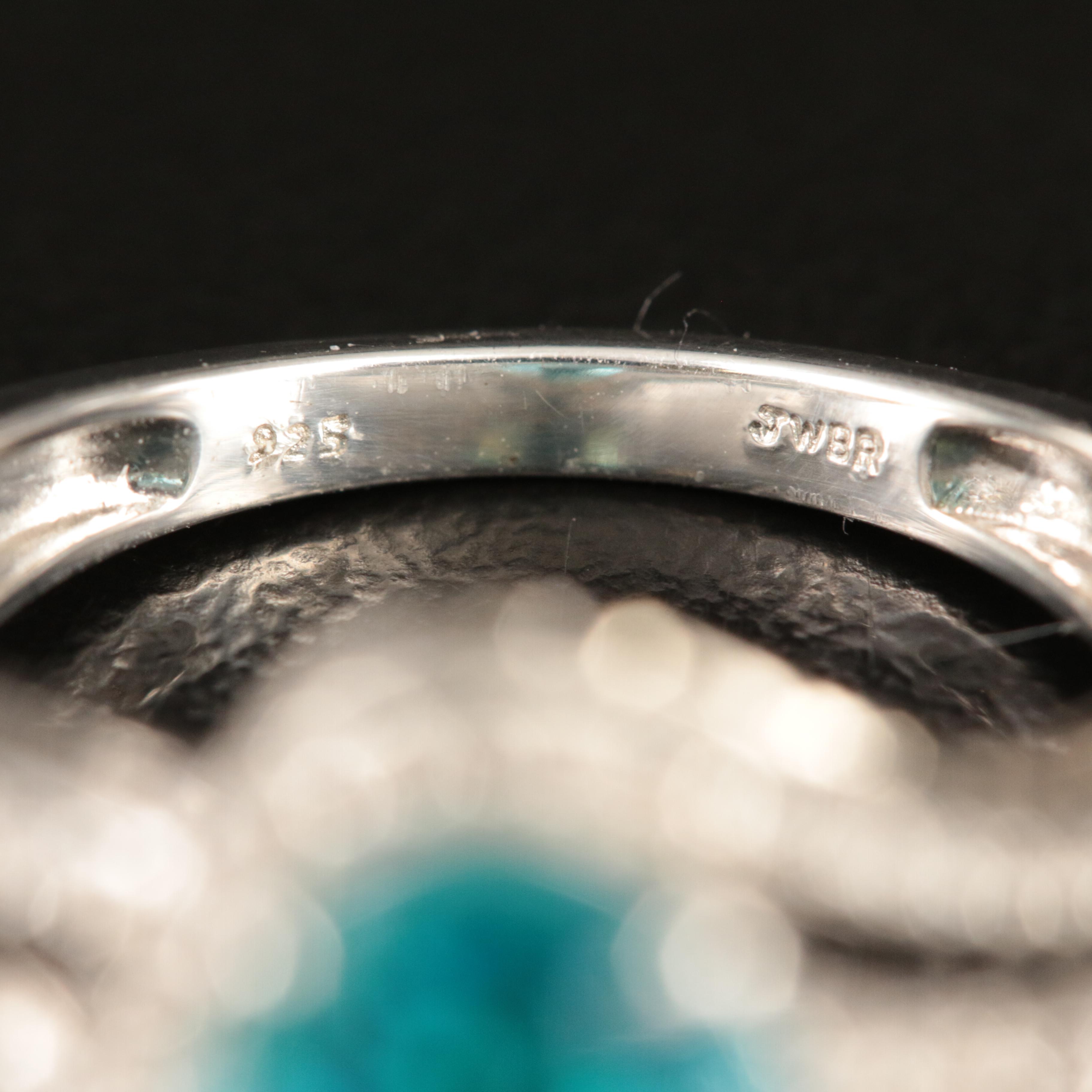 Sterling Topaz and Sapphire Ring