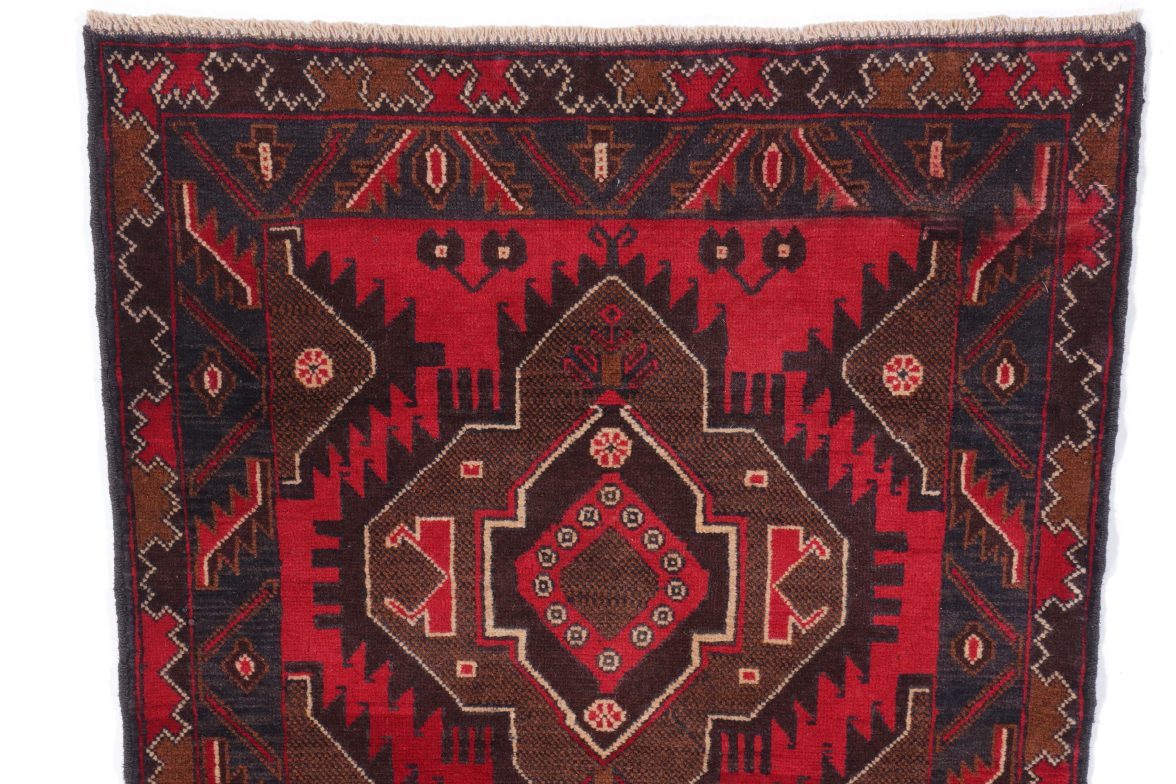 2'11 x 4'8 Hand-Knotted Afghan Baluch Accent Rug