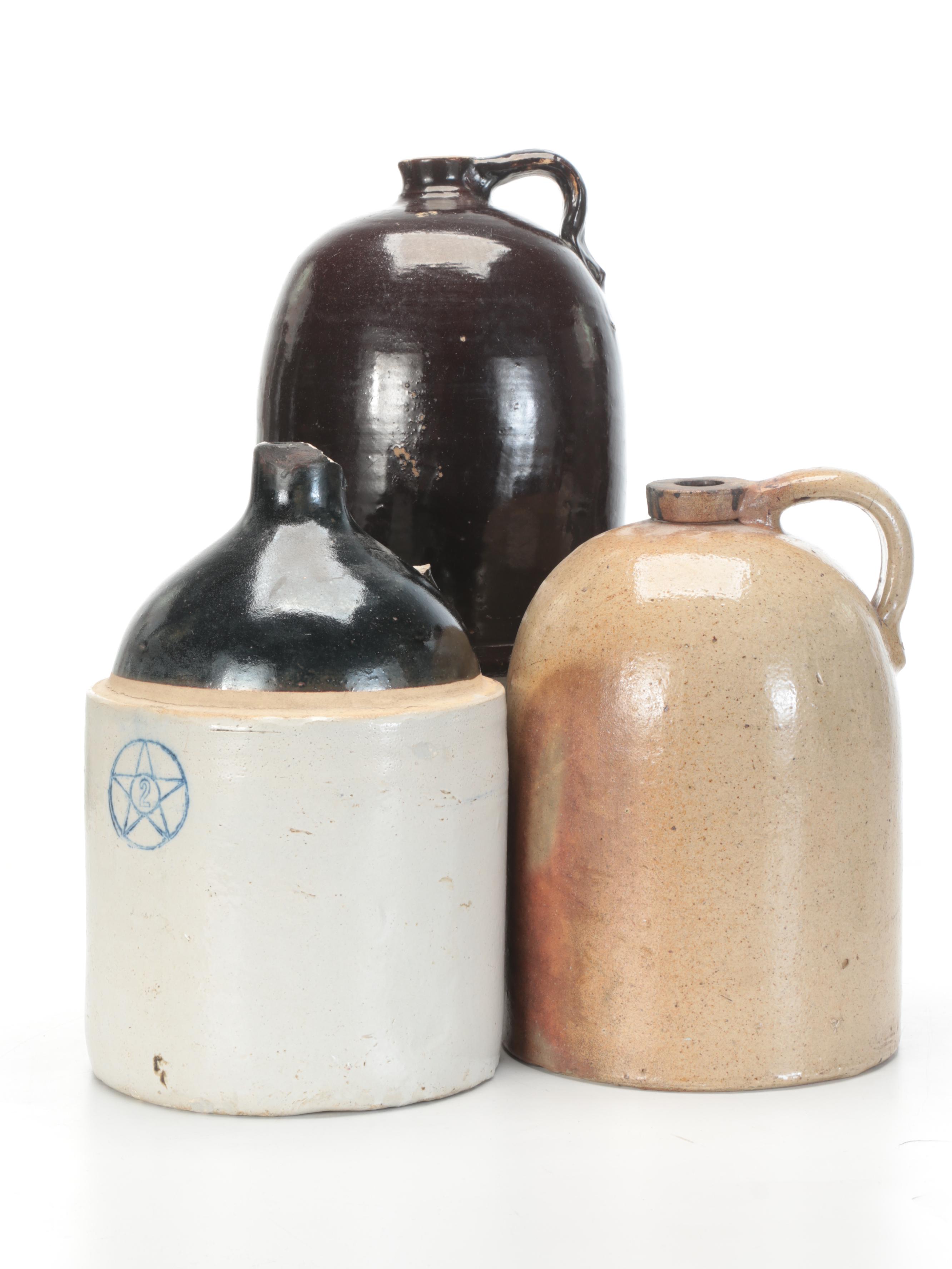United States Brewing, Buckeye Pottery with Other Stoneware Jugs and Crocks