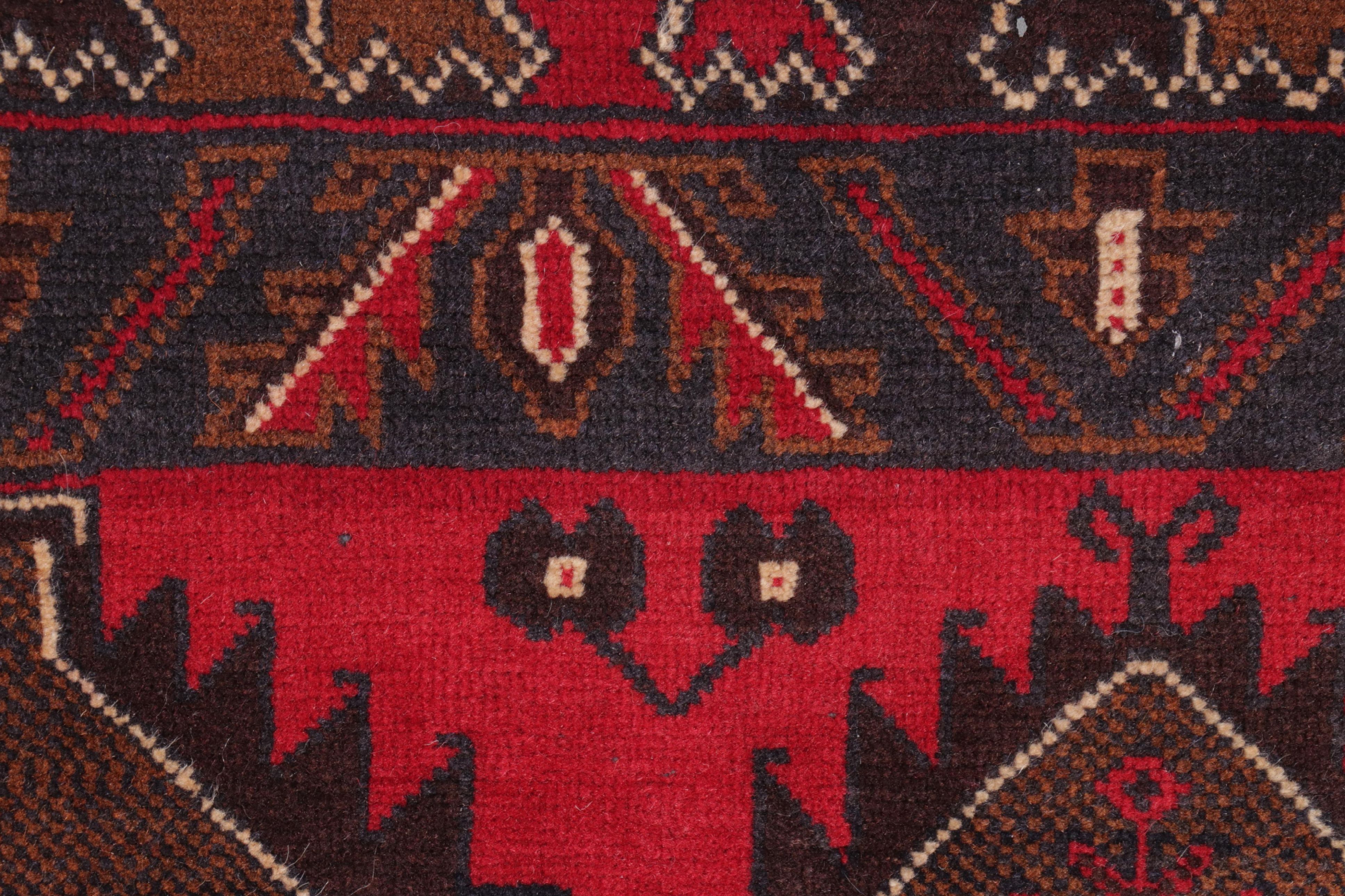 2'11 x 4'8 Hand-Knotted Afghan Baluch Accent Rug