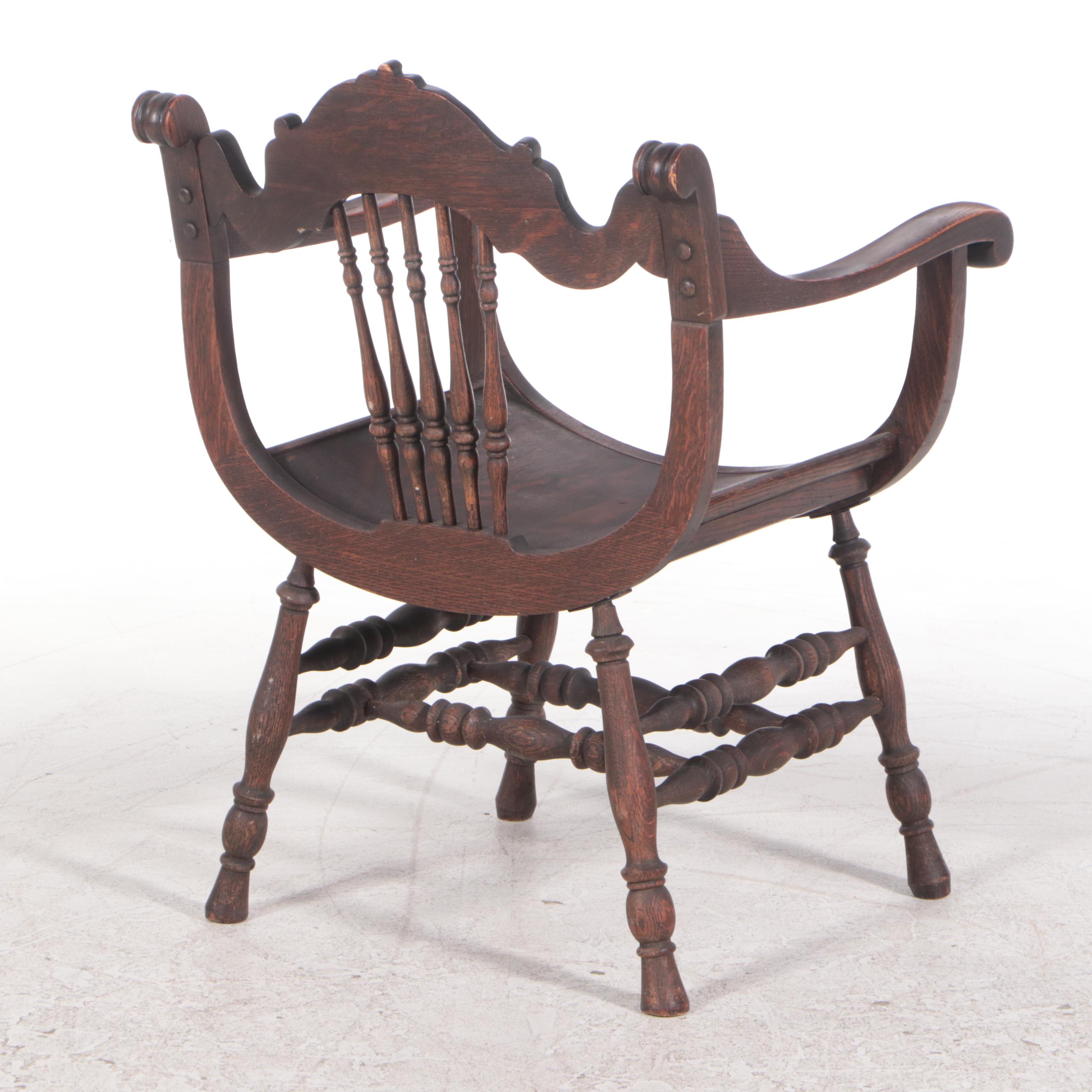 Stomps-Burkhardt Co. Renaissance Revival Oak "Green Man" Armchair, circa 1900