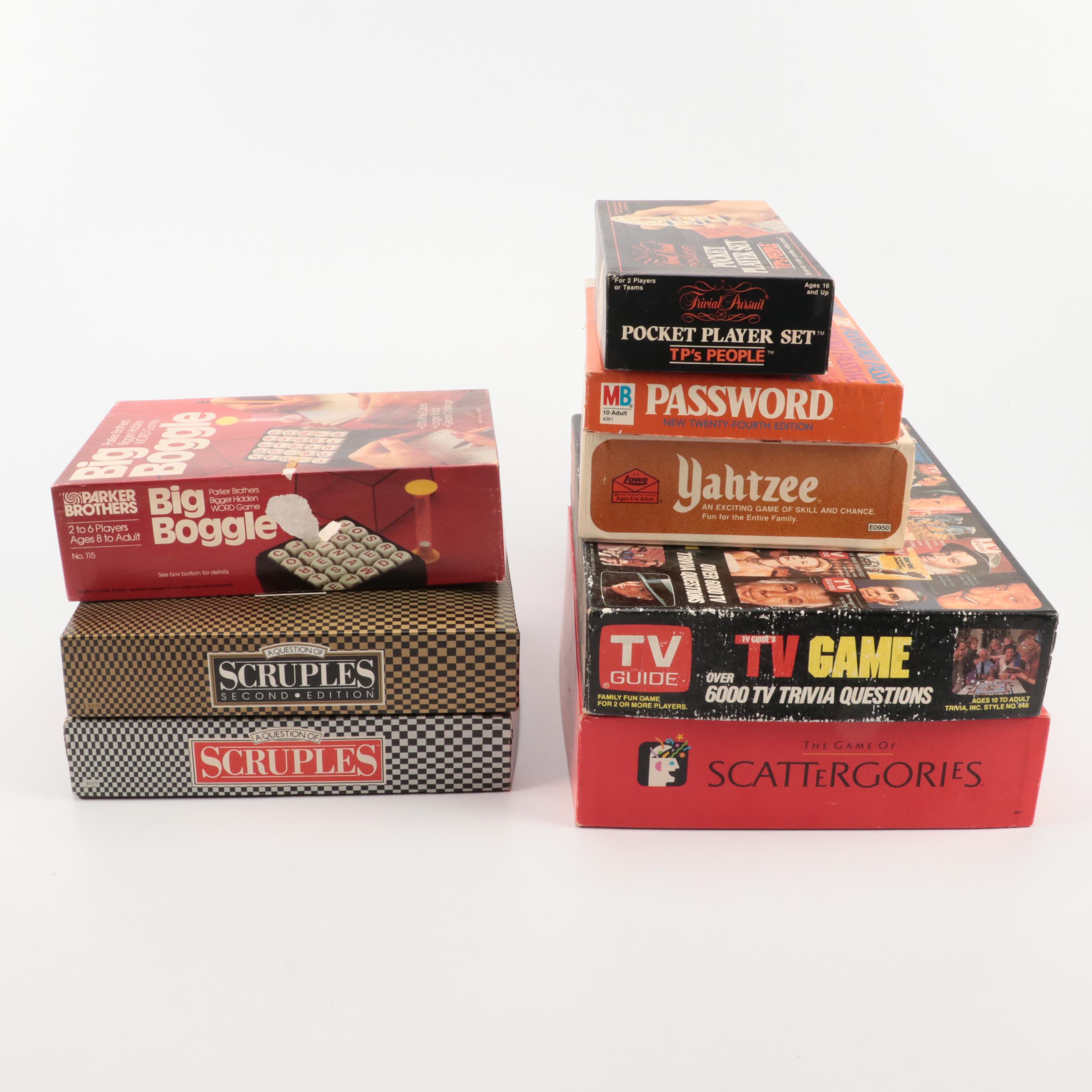Big Boggle, Password, Yahtzee, and More Board Games, Late 20th Century
