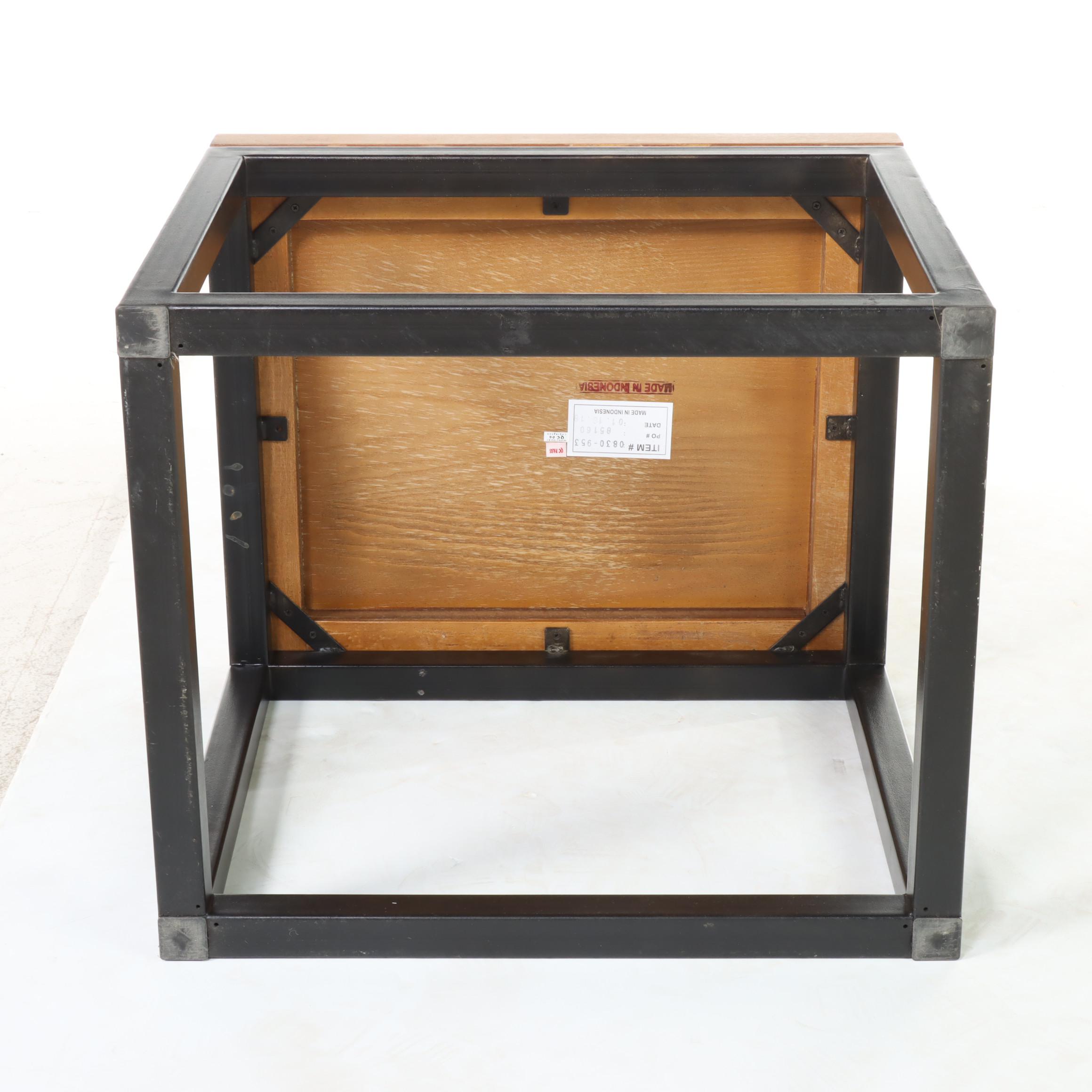 Lexington "Monterey Sands" Elm and Bronze-Patinated Metal Side Table