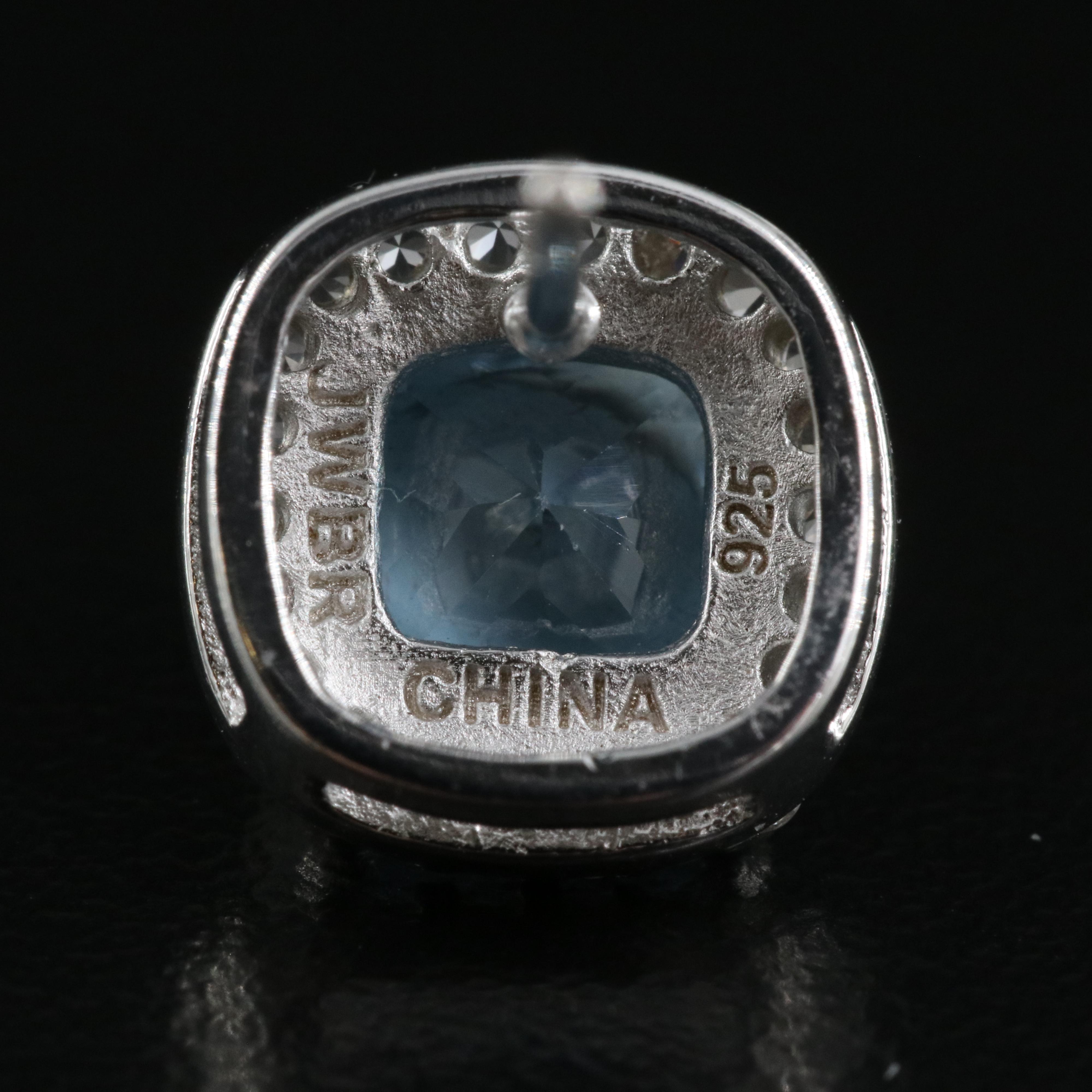 Sterling Topaz and Sapphire Stud Earrings