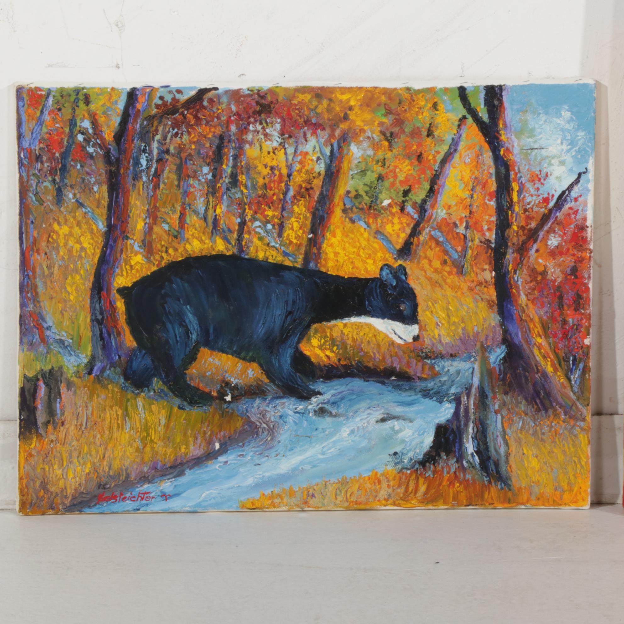 Charles Gelsleichter Oil Paintings Featuring "Bear Cub," Circa 2007