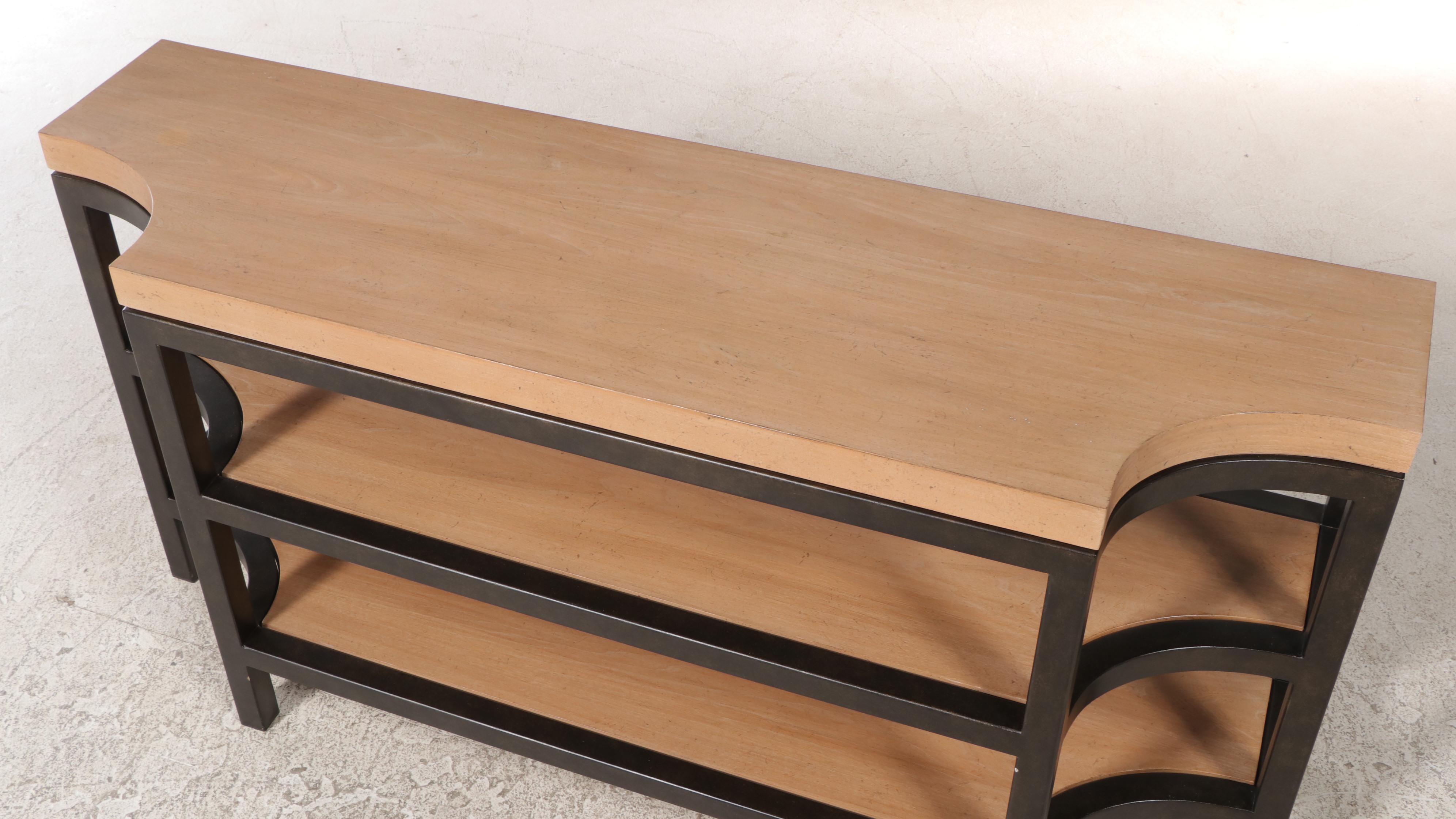 Lexington "Monterey Sands" Elm and Bronze-Patinated Metal TV Console