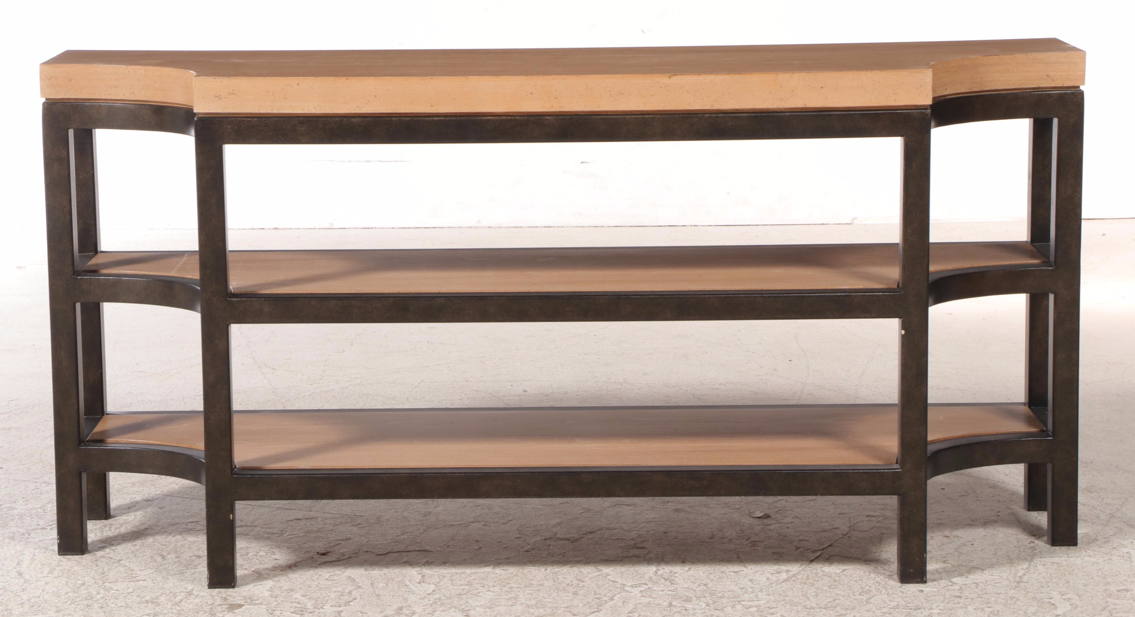 Lexington "Monterey Sands" Elm and Bronze-Patinated Metal TV Console