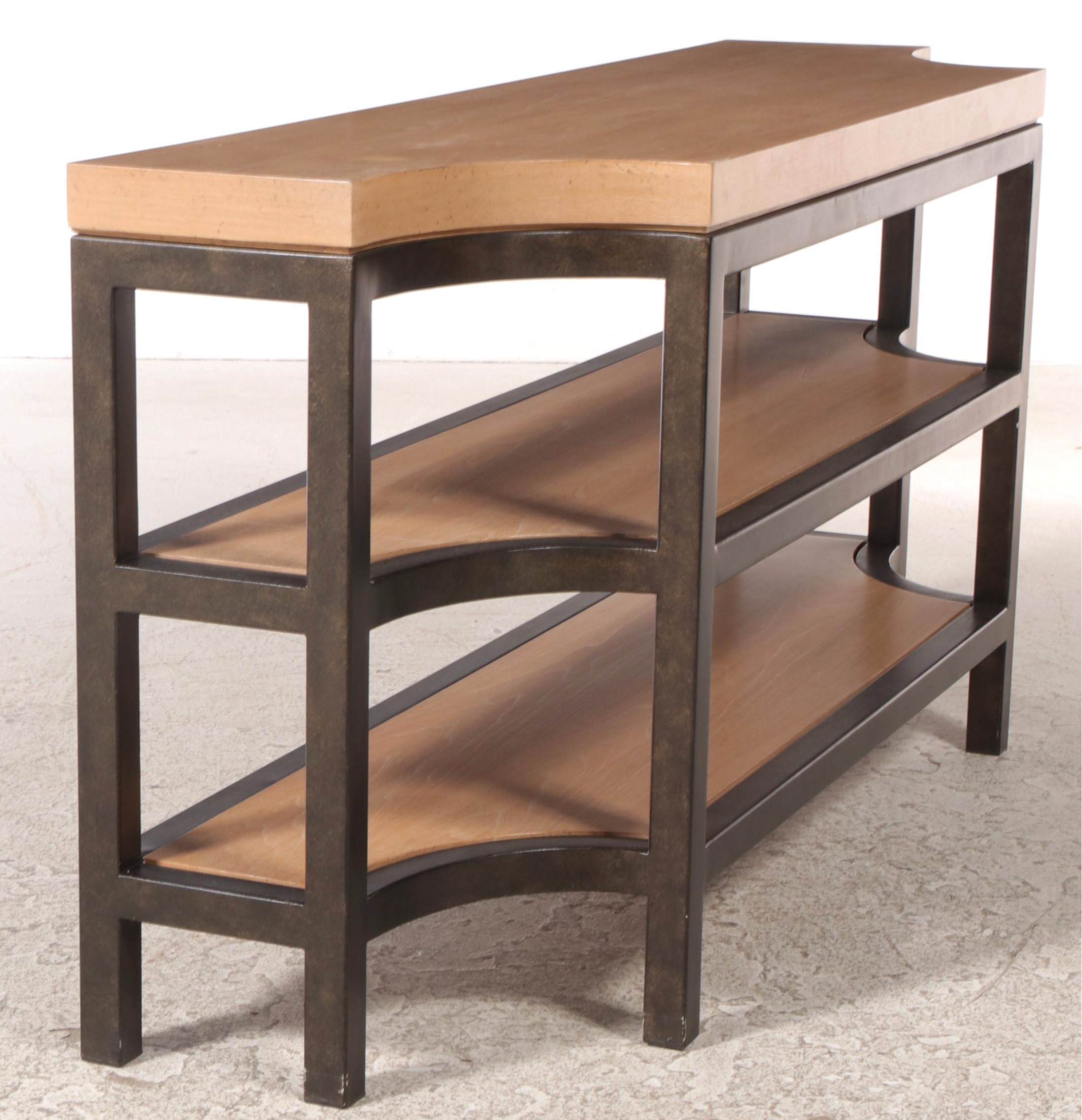 Lexington "Monterey Sands" Elm and Bronze-Patinated Metal TV Console