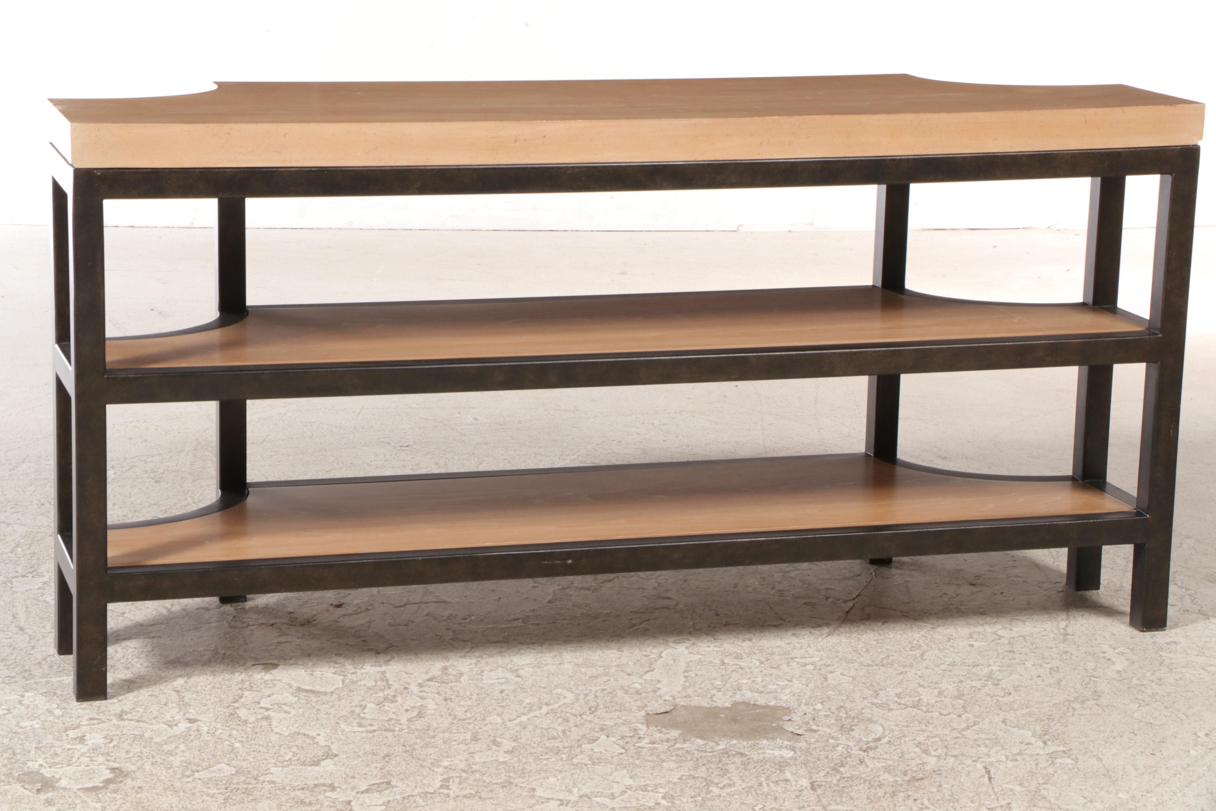 Lexington "Monterey Sands" Elm and Bronze-Patinated Metal TV Console