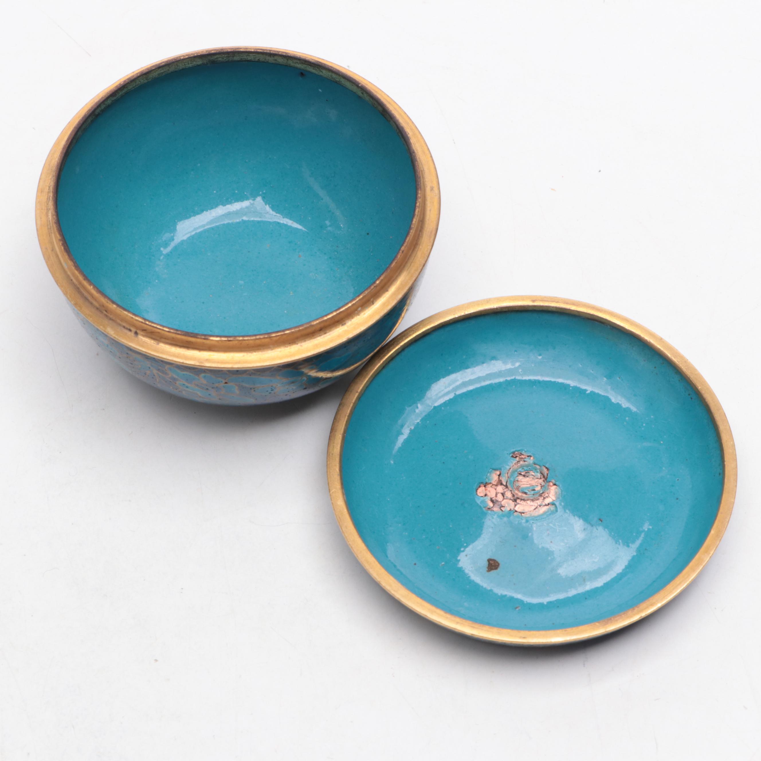 Cloisonné Trinket Boxes, Snuff Bottle, Miniatures and More