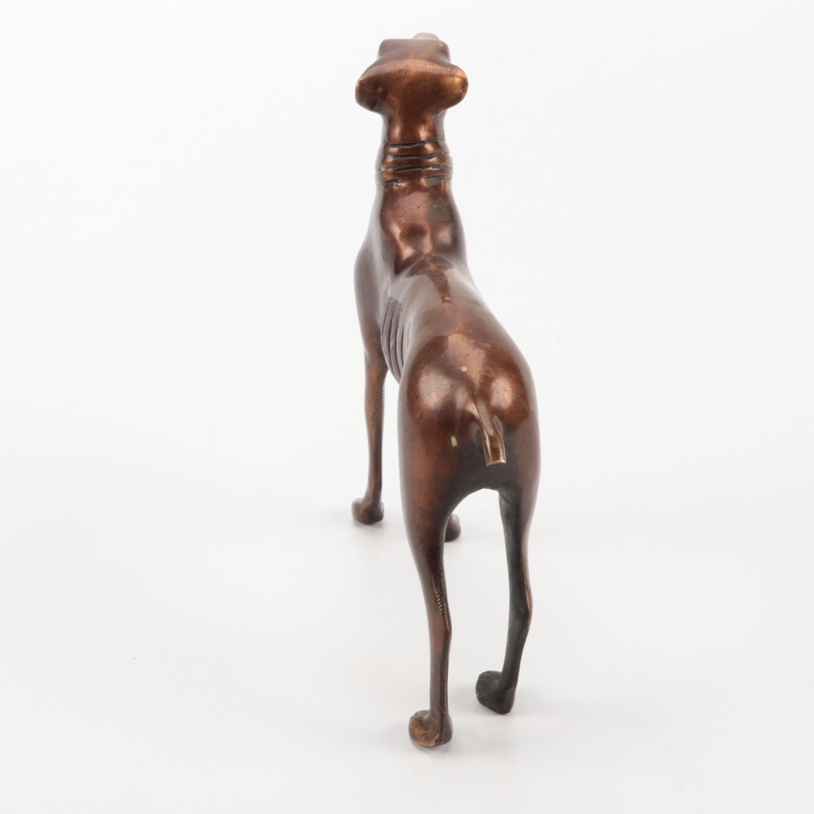 Bronze-Patinated Brass Figure of a Whippet