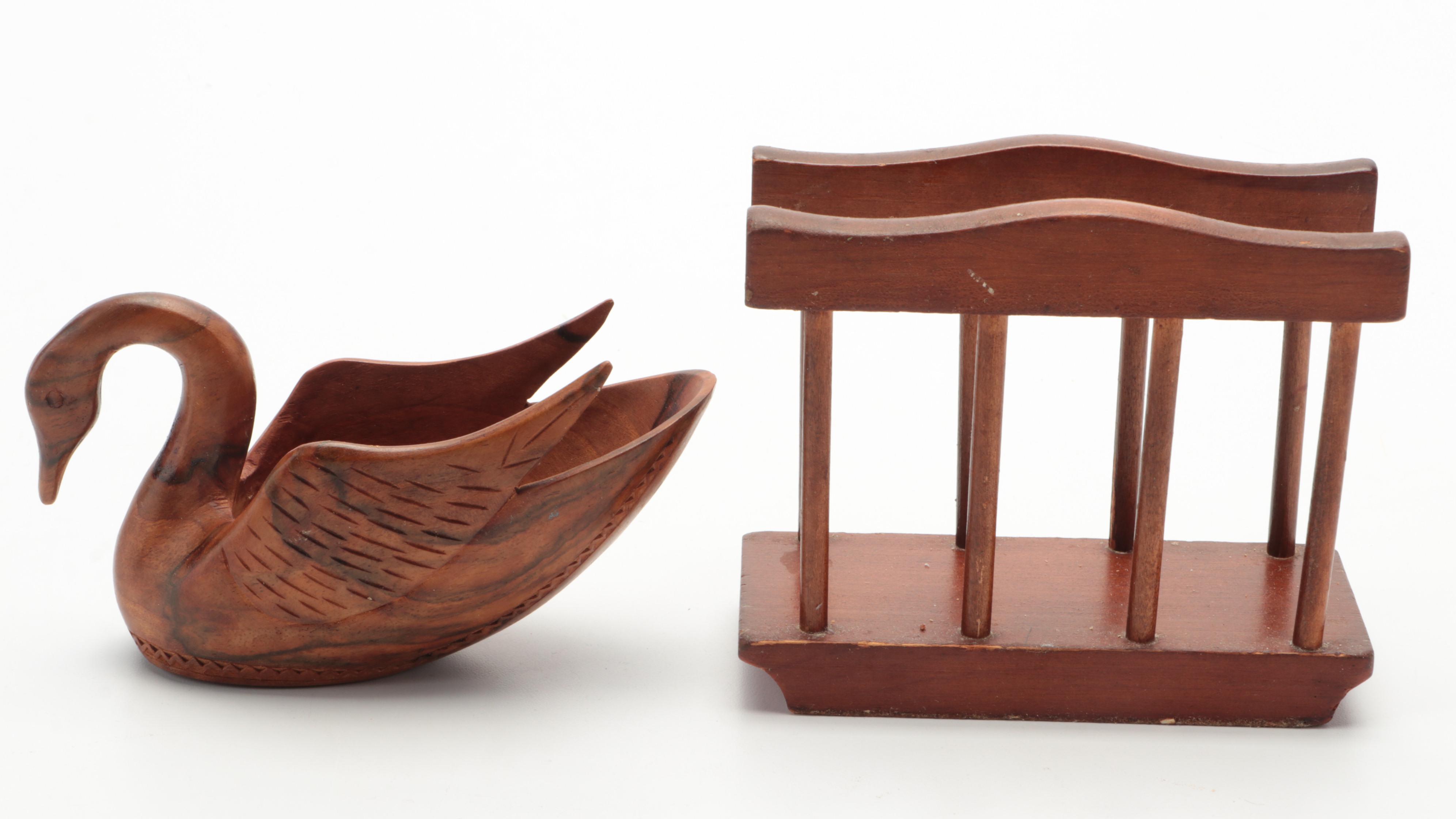 Hawaiian Carved Monkey Pod and Other Wood Serveware