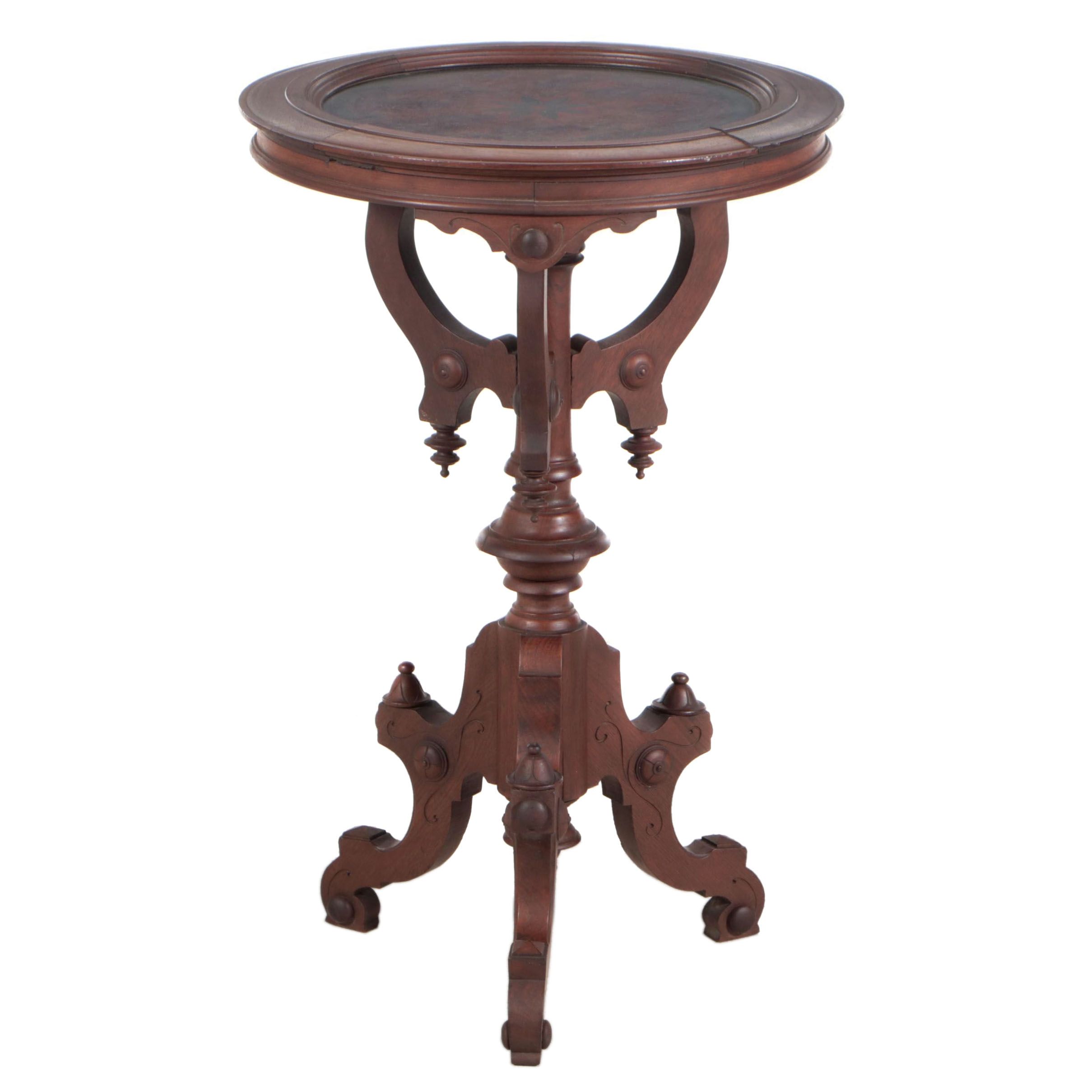 American Renaissance Revival Walnut and Marquetry Parlor Table, circa 1870