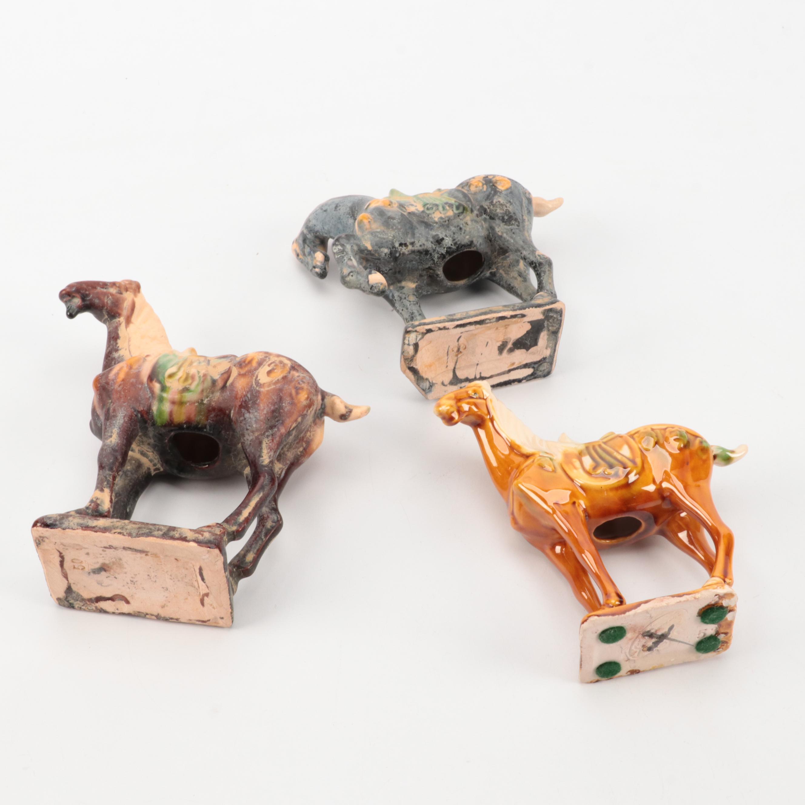 Chinese Tang Style Terracotta Sancai Glazed Horses